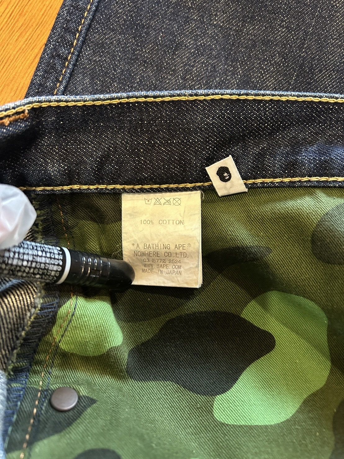 Bape Bape Champion Multi Logo Denim Spell Out Size US 30 / EU 46 - 8 Thumbnail