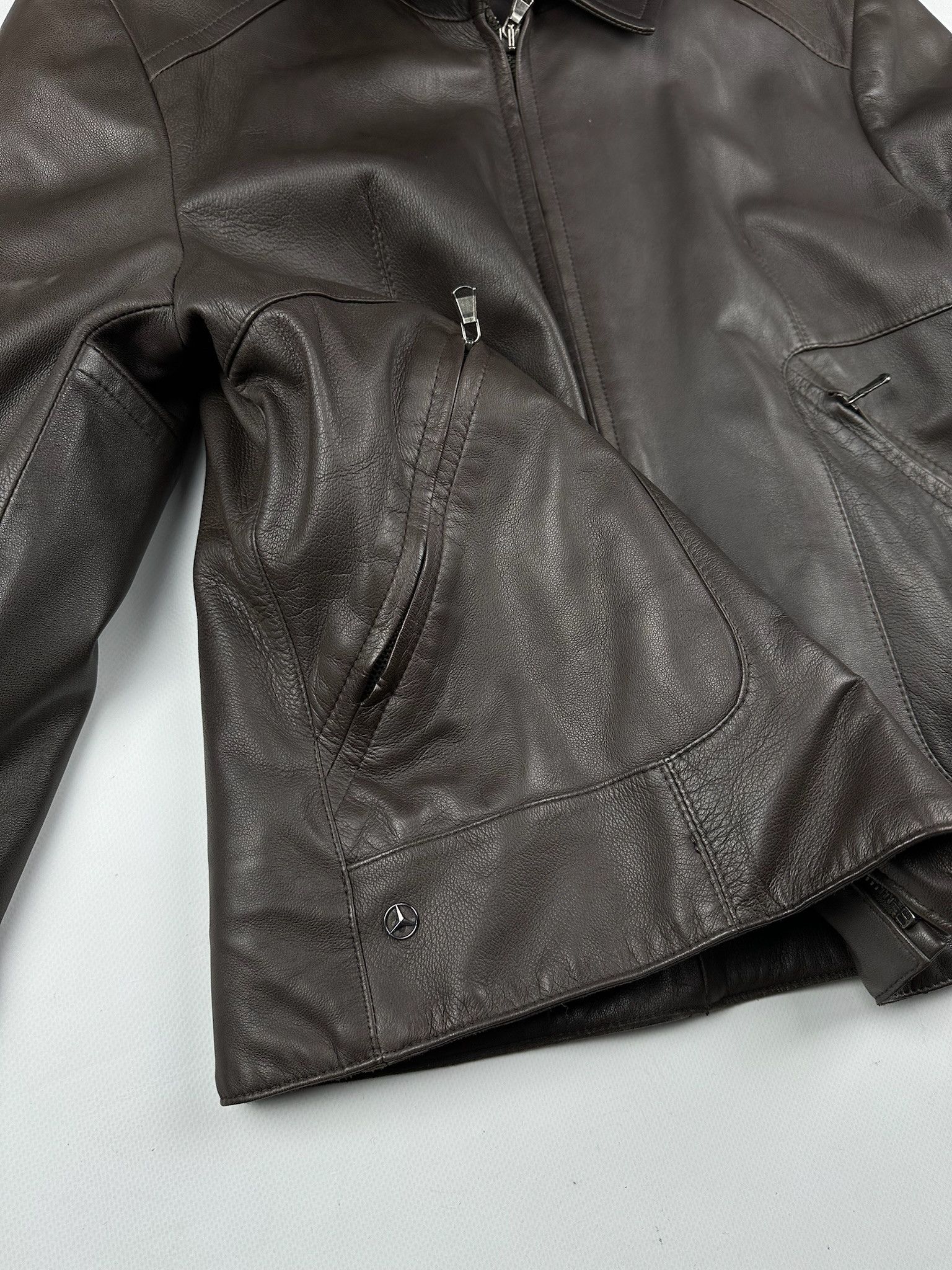 Mercedes-Benz Vintage Mercedes Benz moto Jacket brown chocolate leather Size US S / EU 44-46 / 1 - 5 Thumbnail