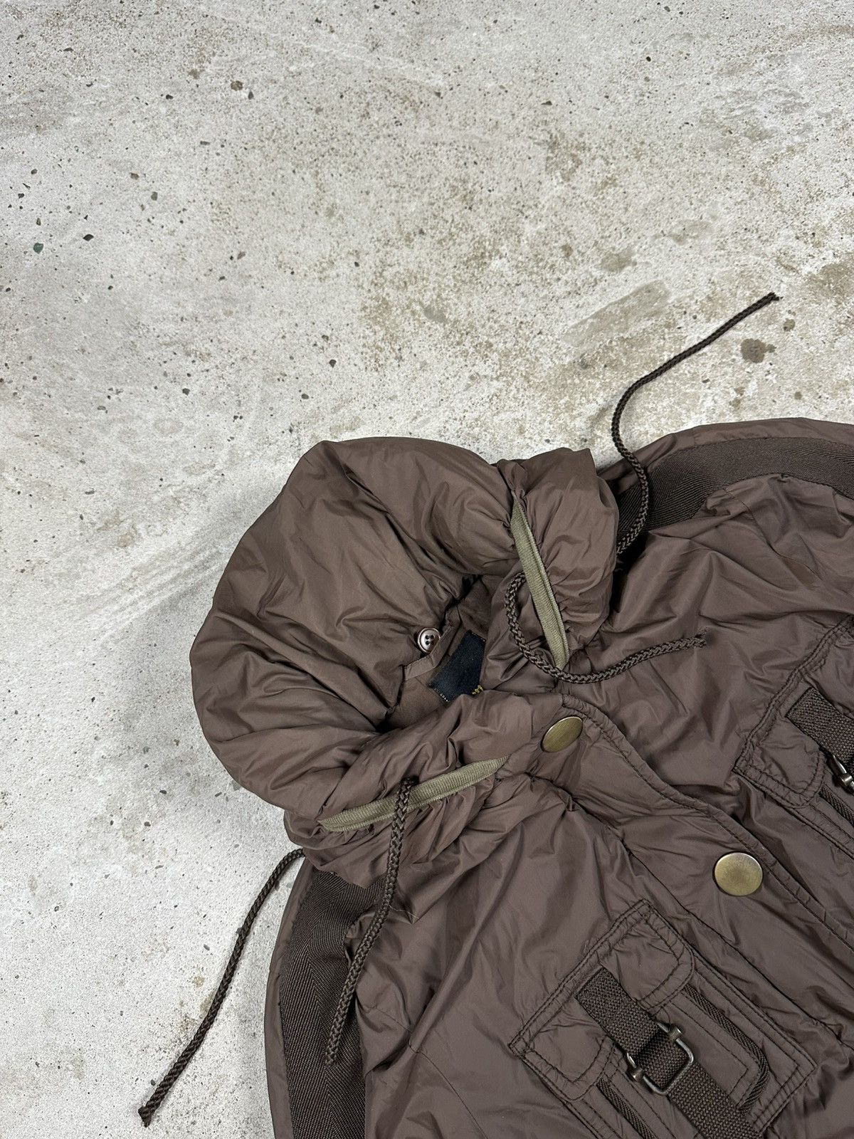 Japanese Brand × Vintage Vintage Y2K Bondage Utility Hooded Brown Jacket Size US S / EU 44-46 / 1 - 10 Thumbnail