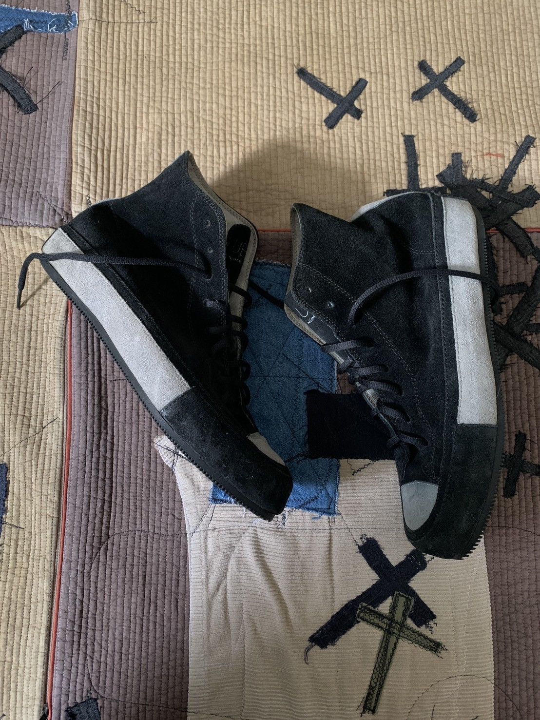 Number (N)ine Rare🔥 AW2013 Number(N)ine x UBIQ High-Top Suede Sneakers Size US 10 / EU 43 - 13 Thumbnail