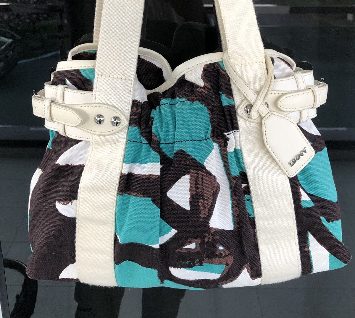DKNY DKNY Vibrant Green Cloth Tote Bag Size ONE SIZE - 5 Thumbnail