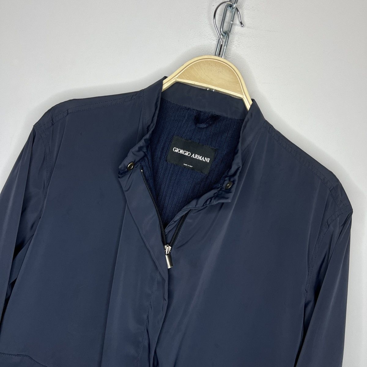 Armani Vintage Giorgio Armani Navy nylon full zip jacket Size US M / EU 48-50 / 2 - 5 Thumbnail