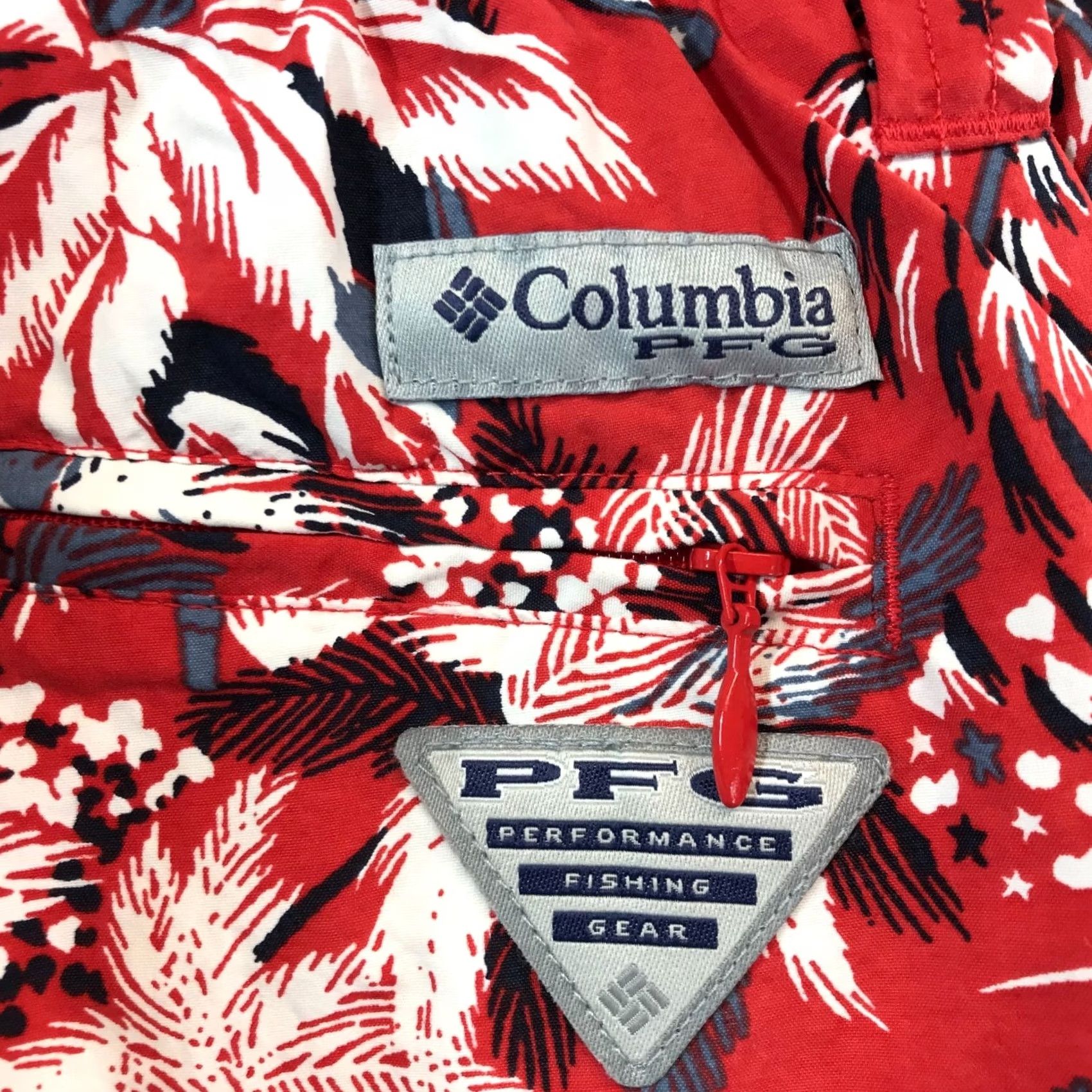 Vintage COLUMBIA Men's Large Red 100% Nylon Swim Trunks Size US 33 - 5 Thumbnail