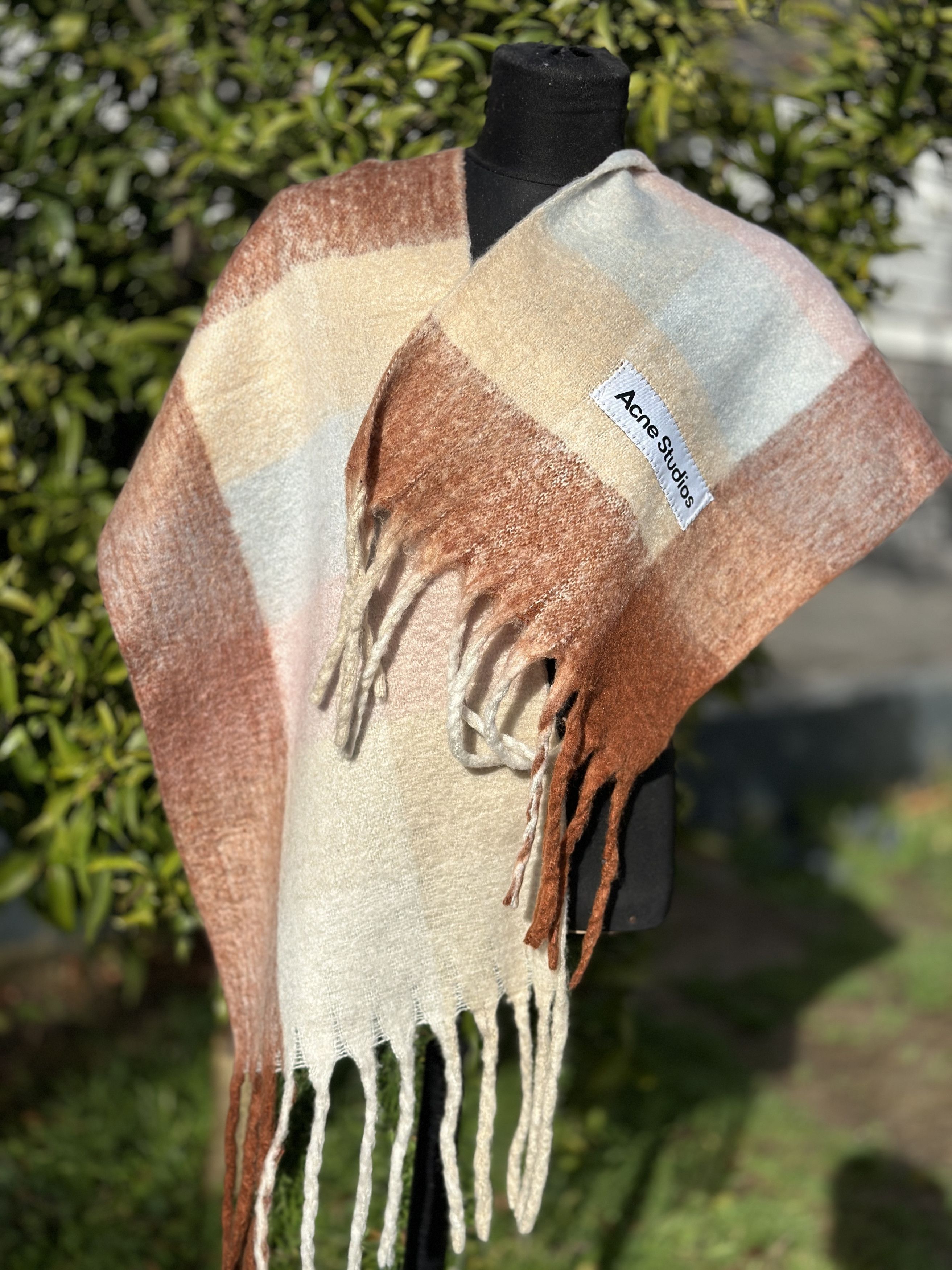 Acne Studios Acne Studios Multicolor Checked WoolMohair Blend Scarf Beige Size ONE SIZE - 7 Thumbnail
