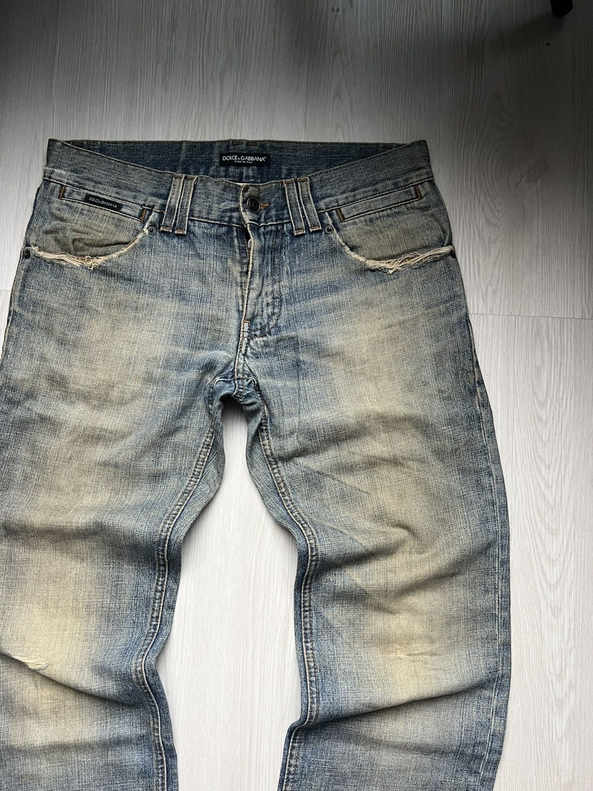 Dolce & Gabbana Dolce Gabbana Mudwash Distressed Jeans Small Embroidered Size US 32 / EU 48 - 4 Thumbnail