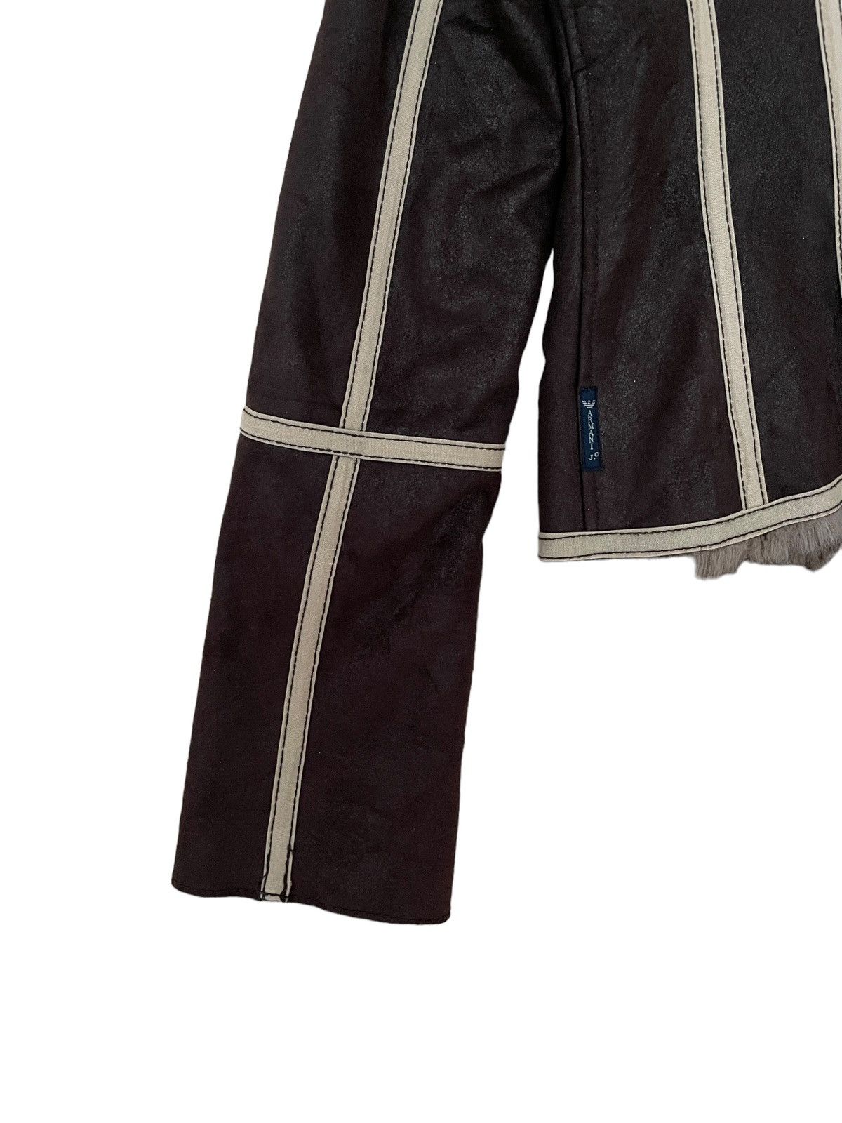 Armani Vintage Brand Armani Jeans Fur Leather Jacket 2000s Size US M / EU 48-50 / 2 - 8 Thumbnail