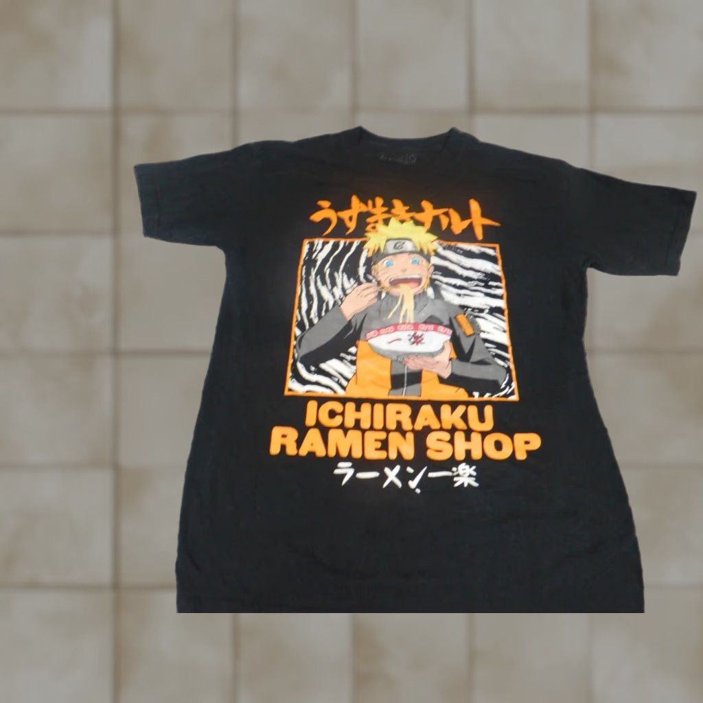 Vintage Naruto Mens Shirt M Black Short Sleeve Crew Neck Logo Knit Cotton T-Shirt Naruto Logo Graphic Shippuden Vintage No Size US M / EU 48-50 / 2 - 1 Thumbnail