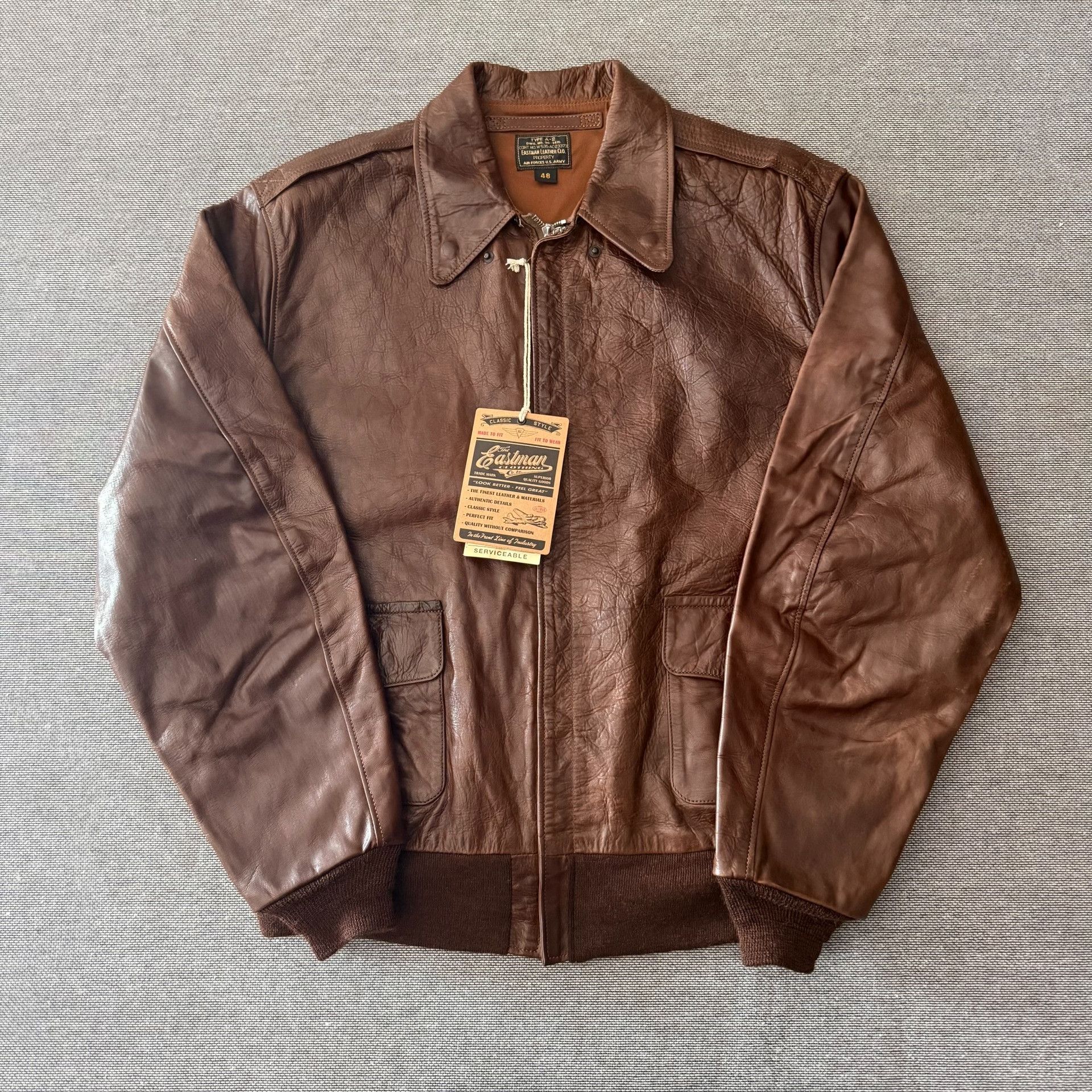 Eastman Leather Clothing Eastman Vegan Horsehide A2 Flight Jacket Size US M / EU 48-50 / 2 - 1 Thumbnail