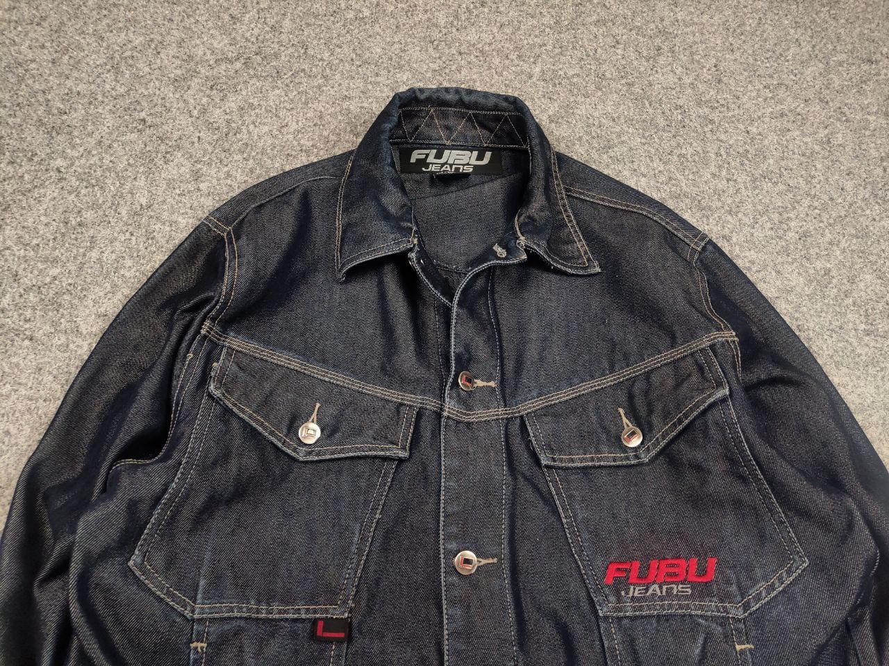 Fubu Vintage Fubu Logo collection Indigo blue denim Jacket Y2K Size US L / EU 52-54 / 3 - 5 Thumbnail
