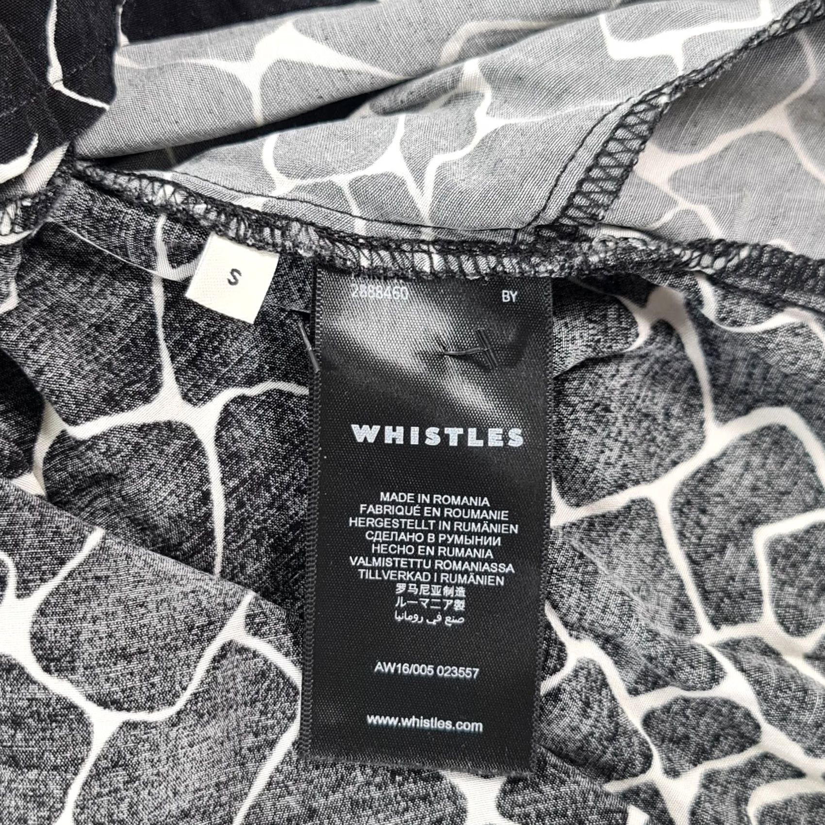 Whistles Whistles Dress Black Mini Snake Pattern V-Neck Short Length Womens Small Size 28" / US 6 / IT 42 - 7 Thumbnail