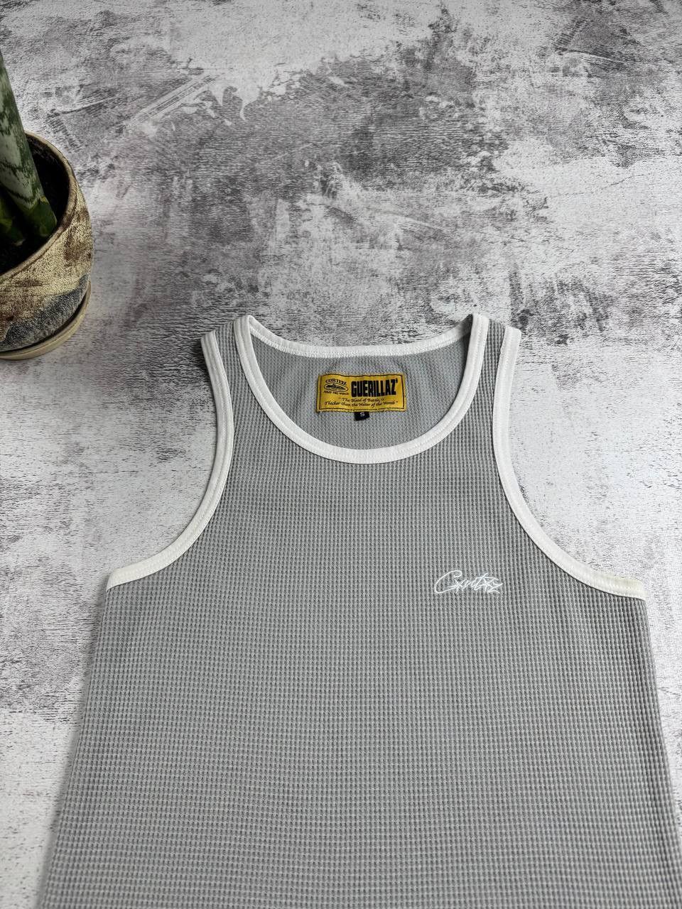 Corteiz Corteiz Alcatraz Guerillaz Gray Small Waffle Tank Top Sleeveless Jersey T Shirt Size US S / EU 44-46 / 1 - 7 Thumbnail