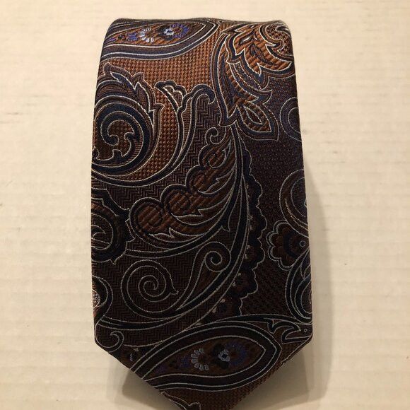 Jos. A. Bank jos.a.bank men's new brown silk tie 3 1/4" X 60" Size ONE SIZE - 1 Thumbnail