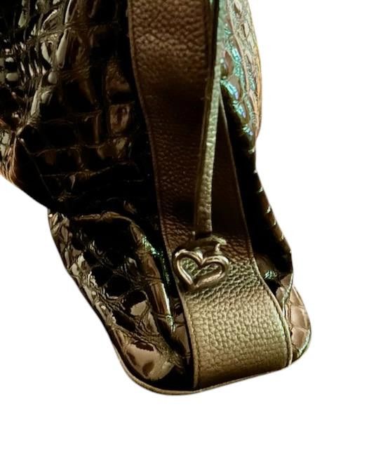 Designer Stylish Faux Crocodile Handbag with Interior Zip Pocket Size ONE SIZE - 4 Thumbnail