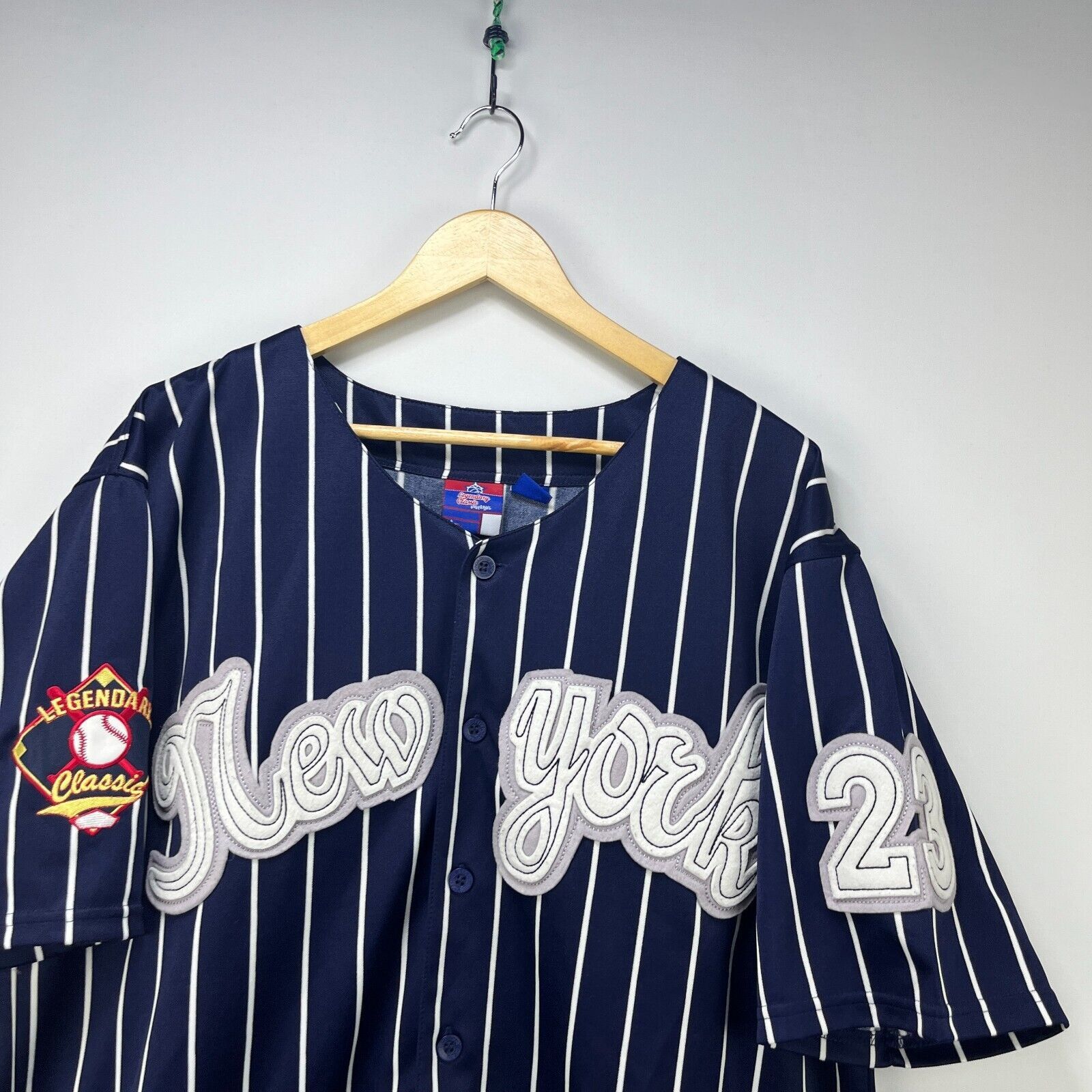 Vintage Vintage 90s New York Baseball Jersey Pinstripe XL Classic Size US XL / EU 56 / 4 - 2 Thumbnail