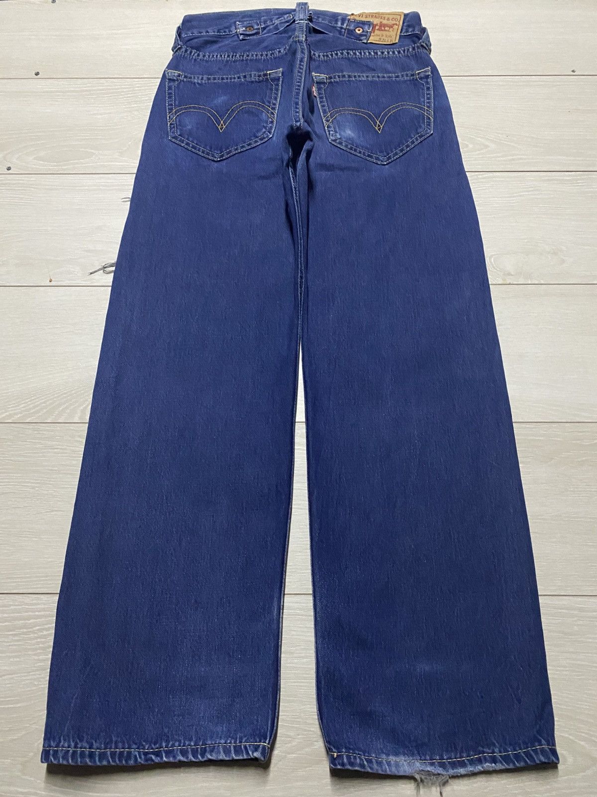Levi's Levis 902 Blue Wash Ripped Baggy Jeans Size US 31 - 2 Thumbnail