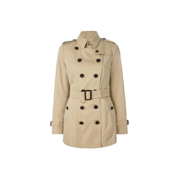 Burberry Burberry Beige Double Breasted Short Coat 0079 Size S / US 4 / IT 40 - 1 Thumbnail