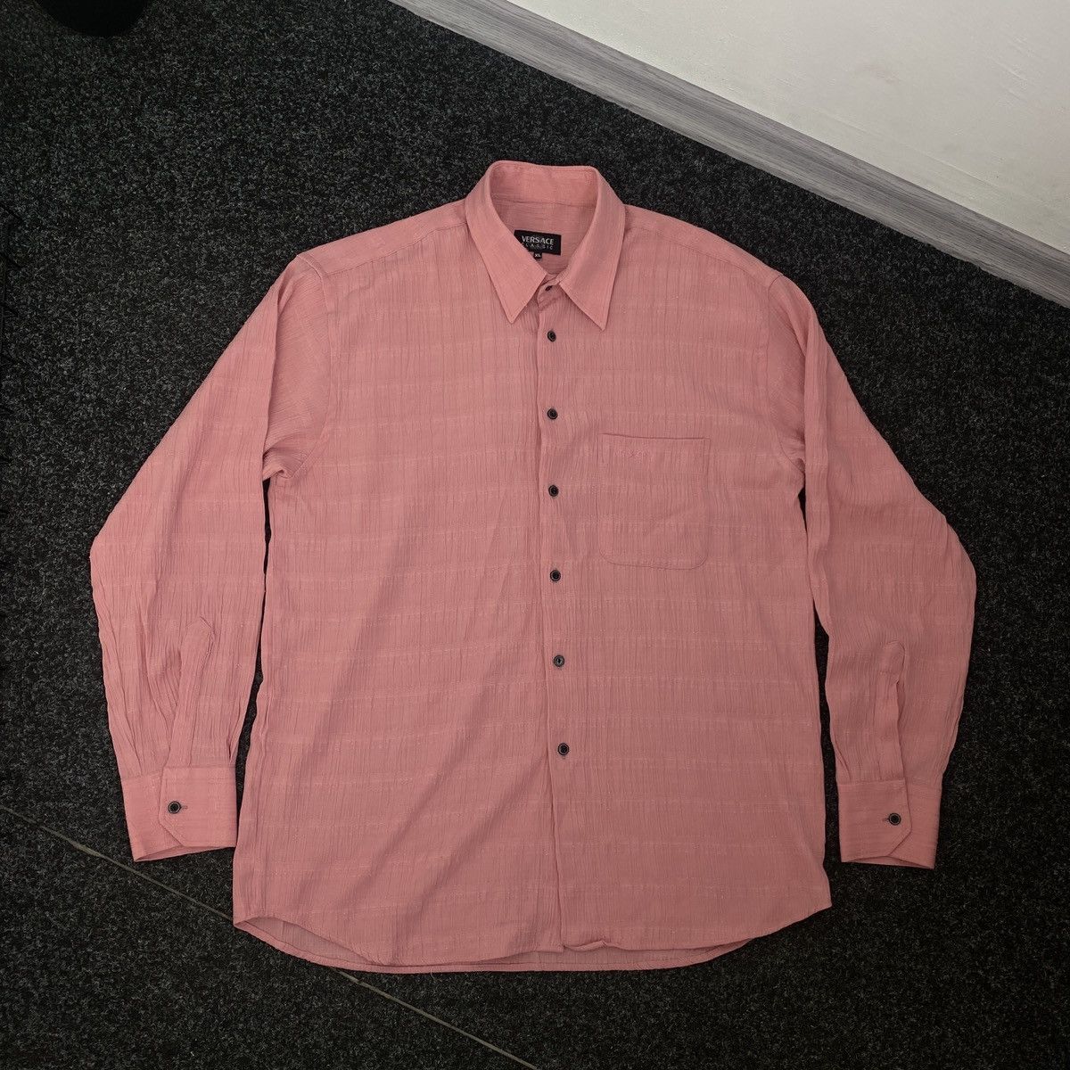 VERSACE VINTAGE PINK BUTTON UP SHIRT 90s