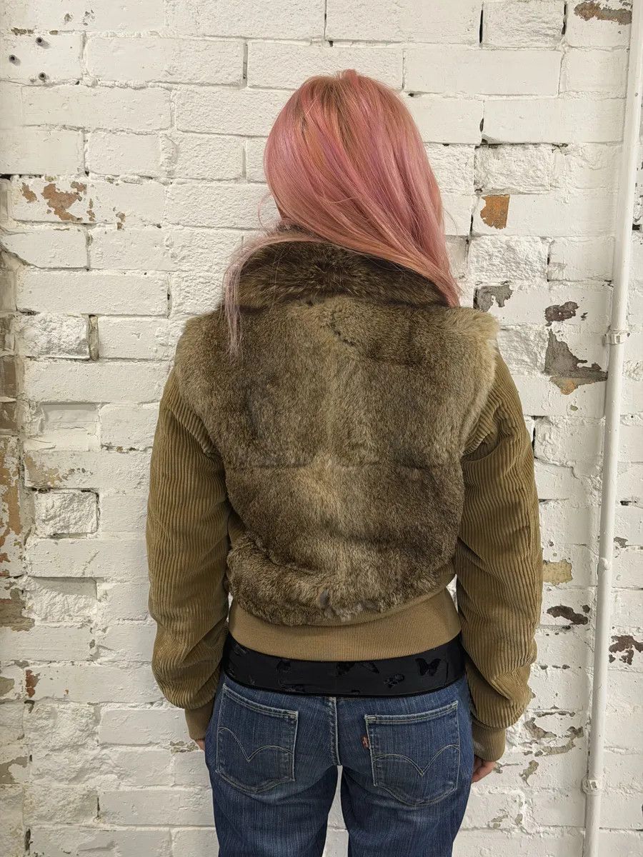 Dolce & Gabbana AW2002 Dolce & Gabbana Beige Corduroy & Rabbit Fur Bomber Jacket Size S / US 4 / IT 40 - 4 Thumbnail