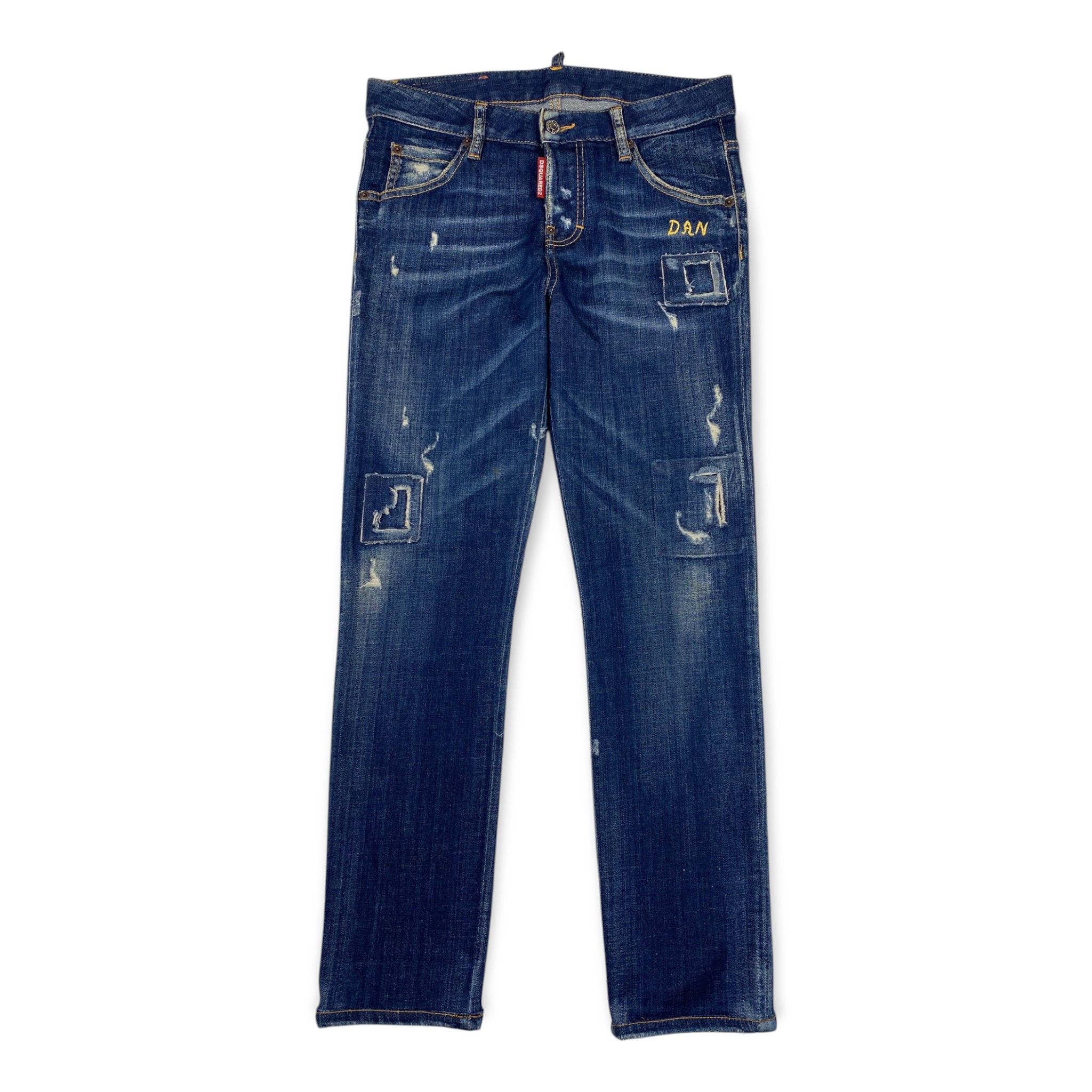 Dsquared2 Embroidered "DAN" Distressed Patch Jeans Size US 30 / EU 46 - 1 Thumbnail