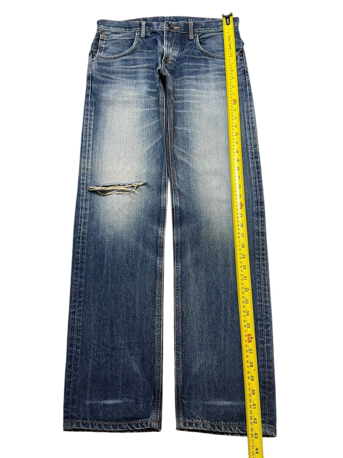 Edwin Vintage 90s Edwin XV Blue Faded Wash Whiskers Distressed Size US 32 / EU 48 - 11 Thumbnail