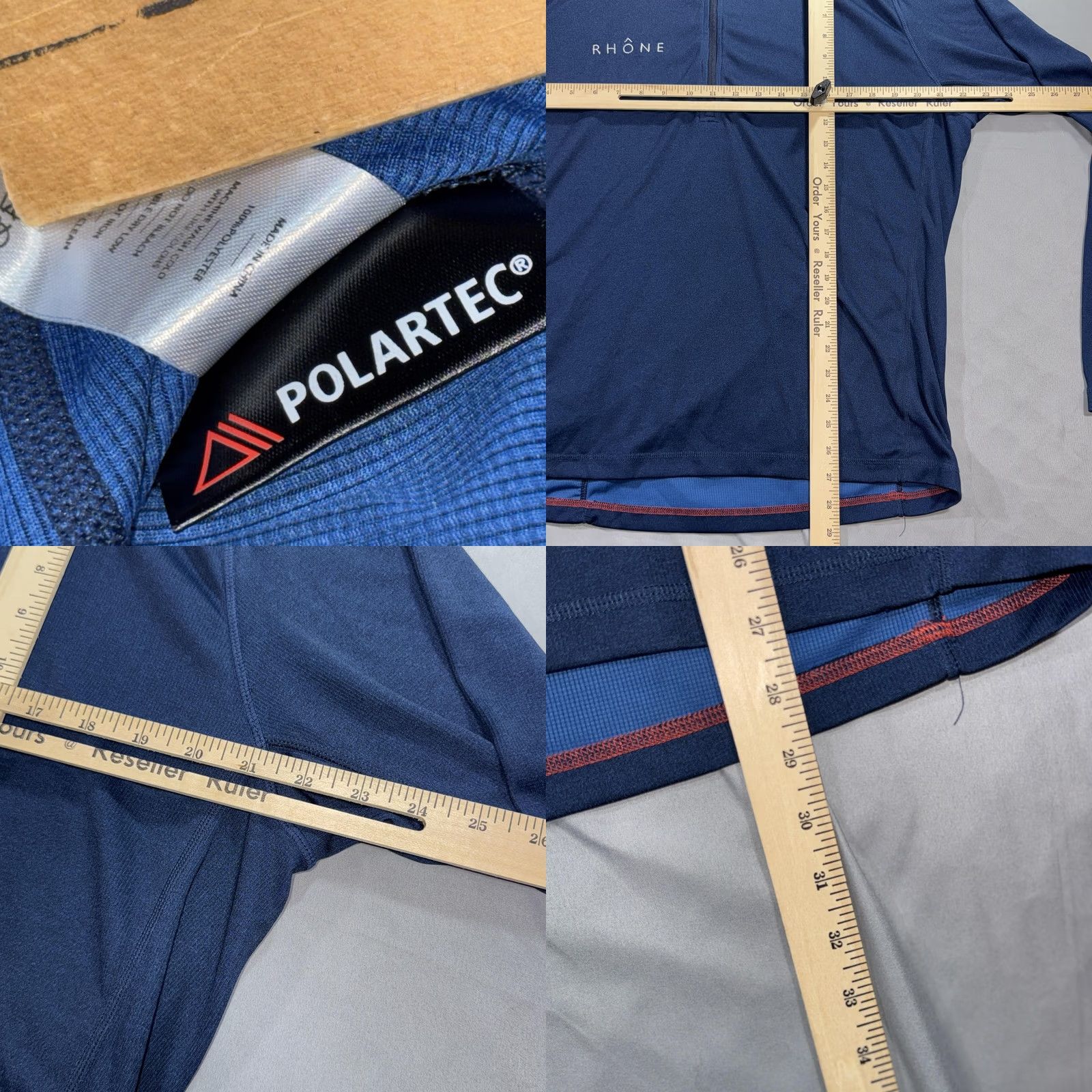 Rhone Rhone Pullover Mens XL Blue Polartec Quarter Zip Long Sleeve Athletic Shirt Size US XL / EU 56 / 4 - 8 Thumbnail