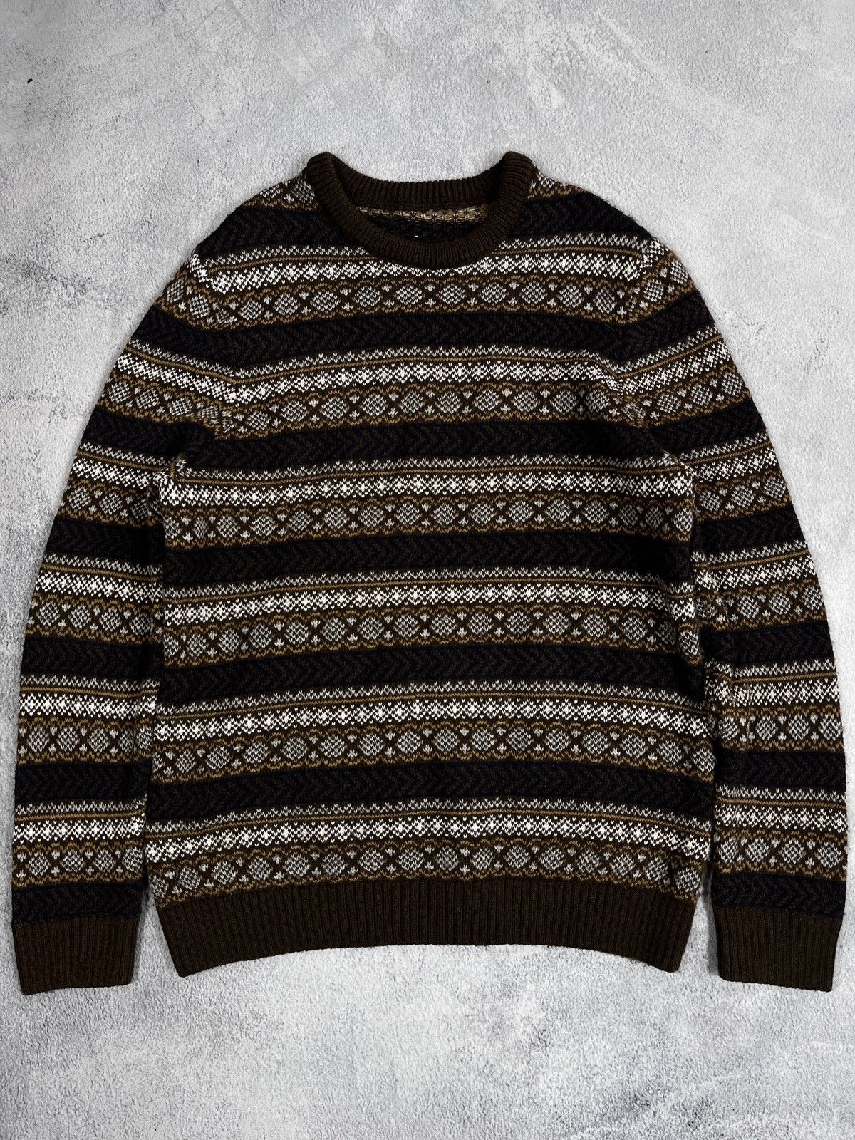 Vintage Vintage 90s Coloured knit striped sweater streetwear size L Size US L / EU 52-54 / 3 - 1 Thumbnail
