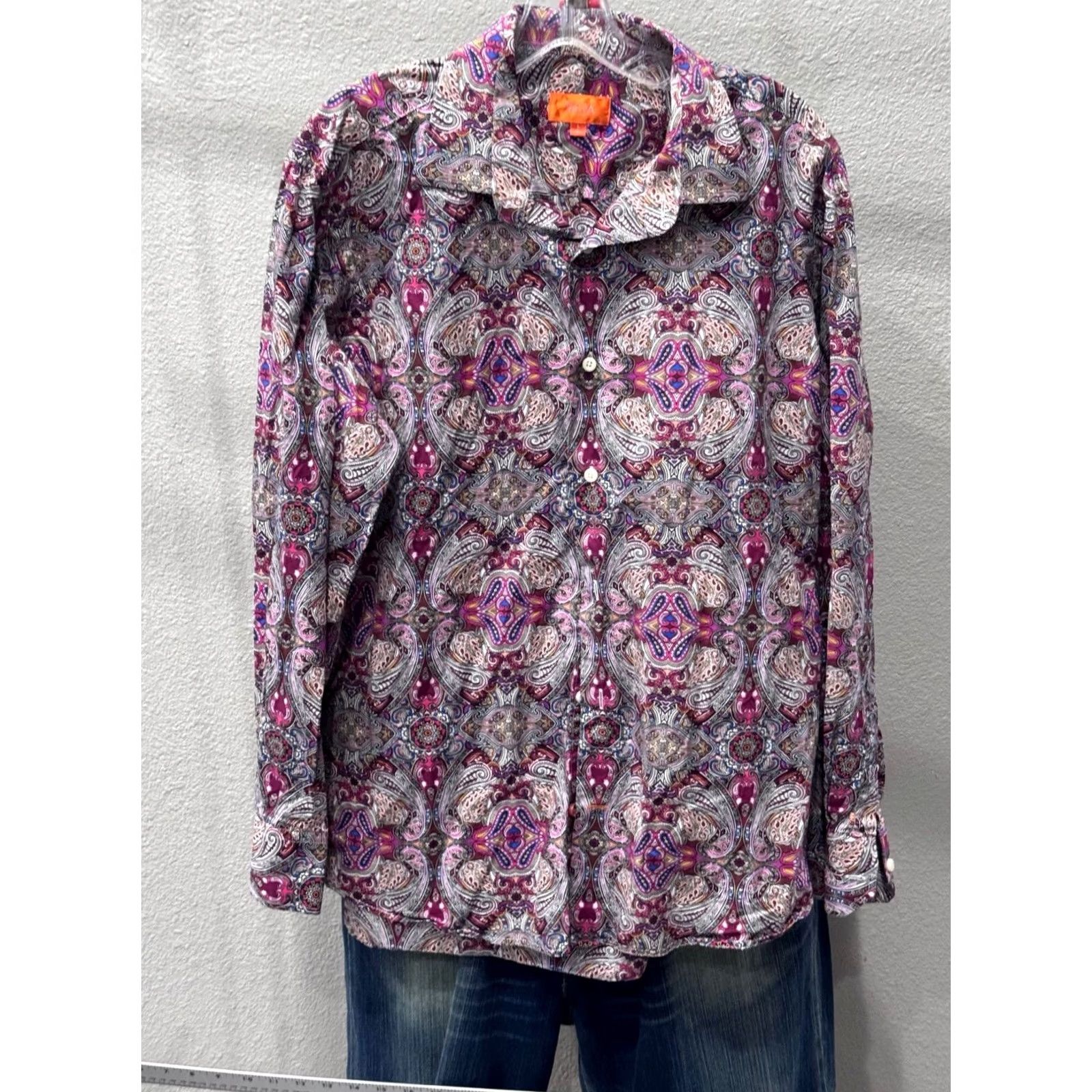 Vintage Talla Uomo Bold paisley LONG SLEEVE SHIRT LarGE SLIM 16.5 X 33/34 Size US L / EU 52-54 / 3 - 2 Thumbnail