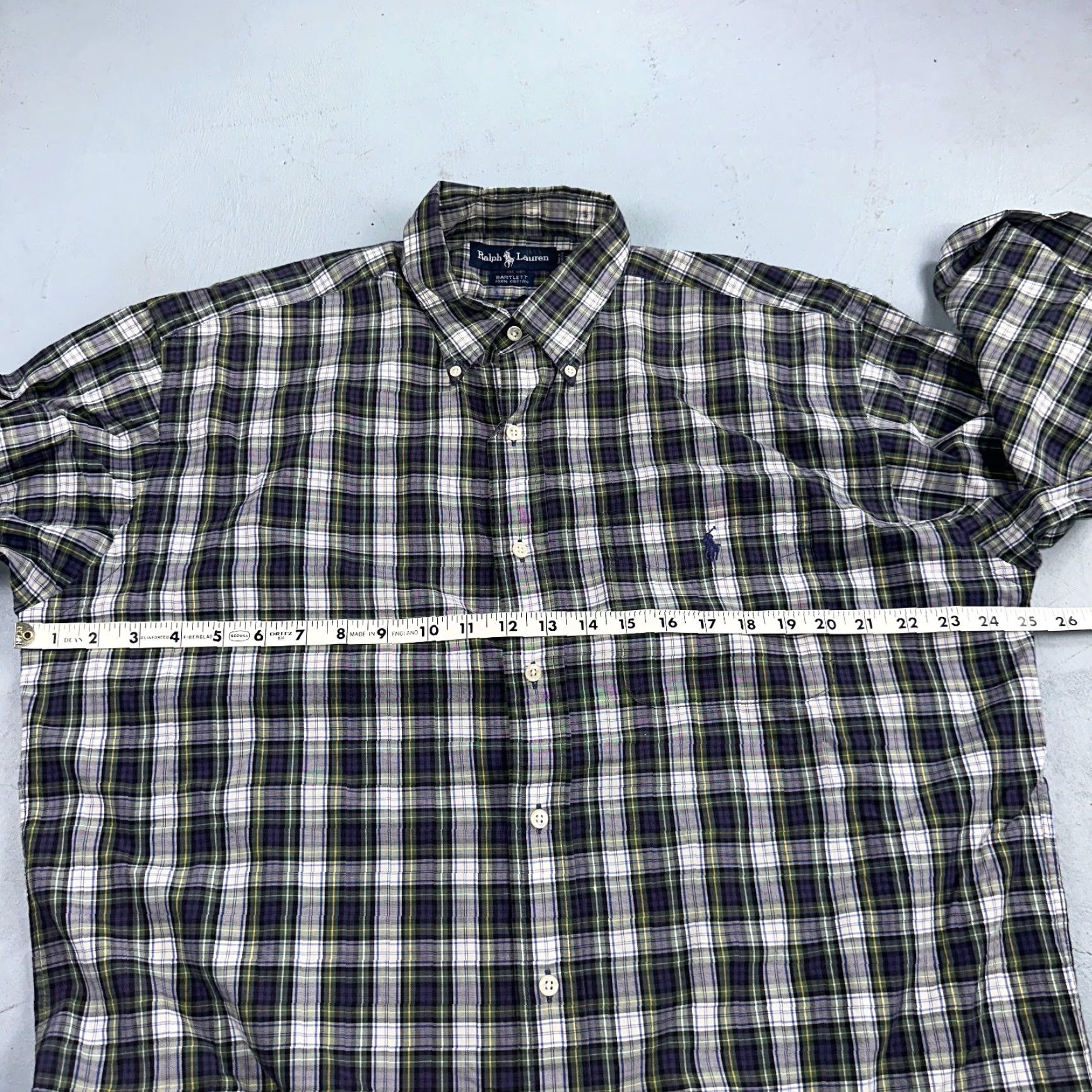 Polo Ralph Lauren VINTAGE Polo Ralph Lauren Shirt Mens L Green Button Up Bartlett Long Sleeve Blue VTG Size US L / EU 52-54 / 3 - 4 Thumbnail