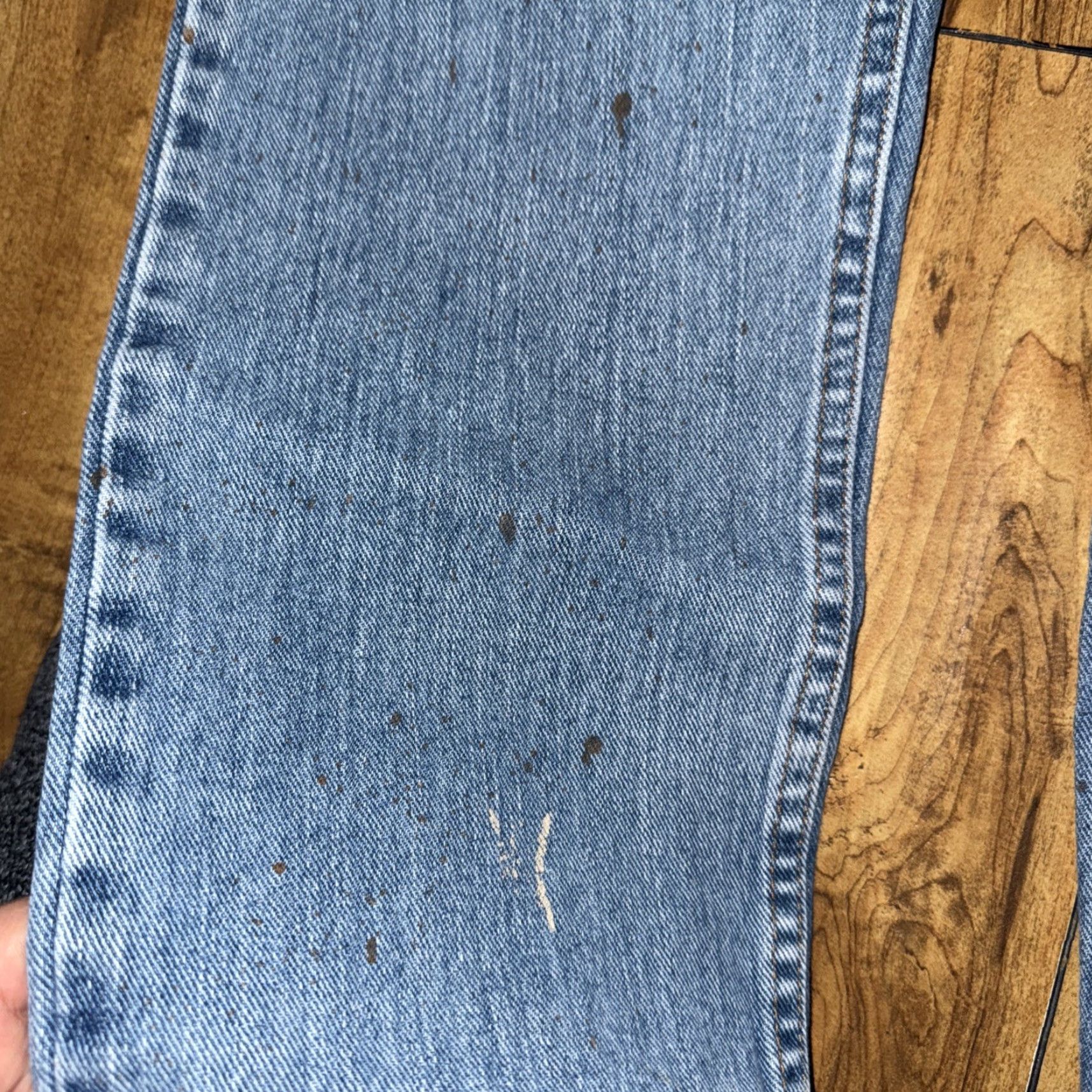 Lee Lee Jeans Regular Fit Denim 30x30 Distressed Paint Splatter Mens Blue 30 in Straight Regular Fit Jeans Distressed Paint Splatter Lee Size US 30 / EU 46 - 7 Thumbnail