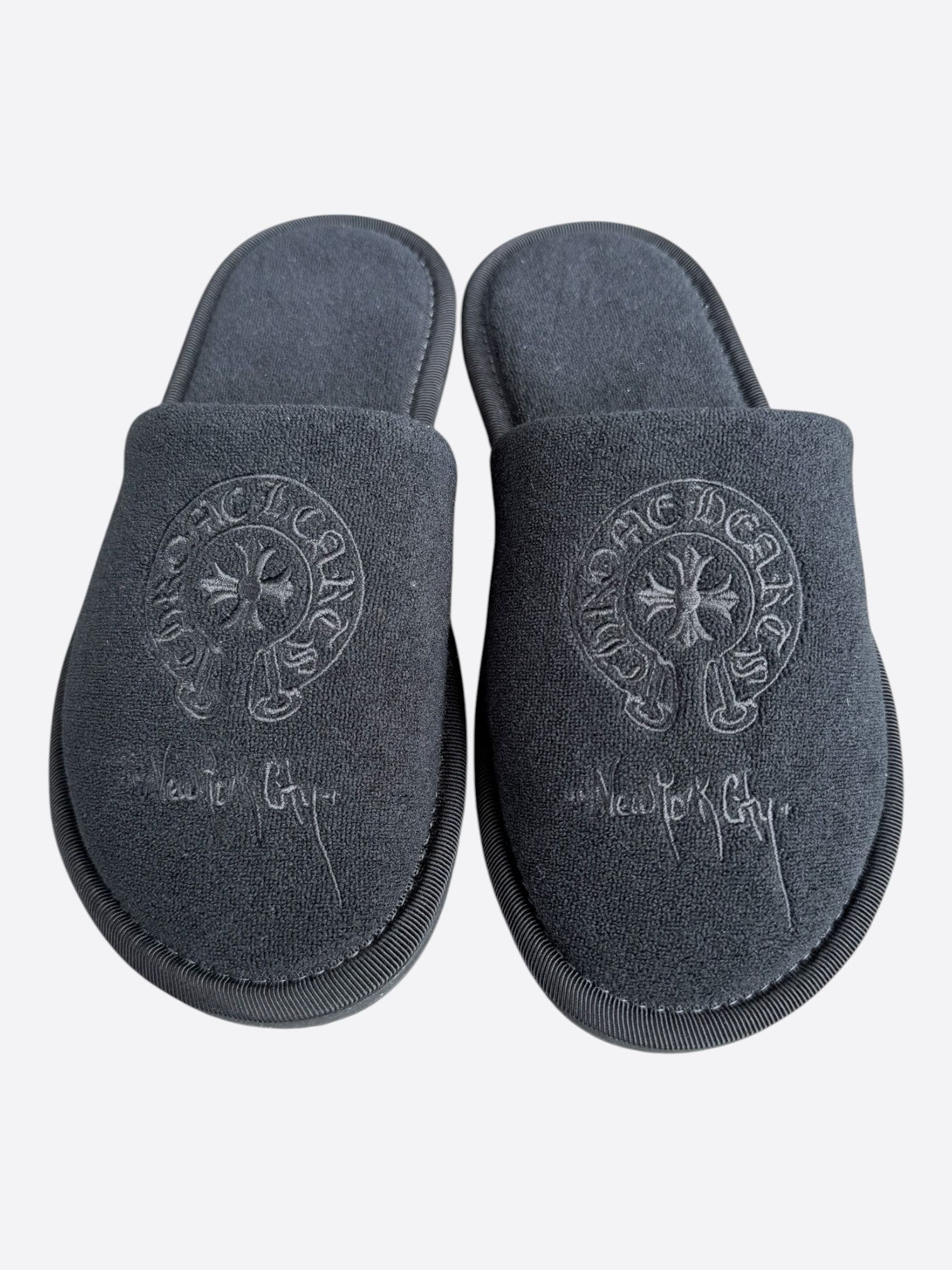 Chrome Hearts New York Exclusive Black Horseshoe Logo Slippers Size US 5 / EU 37 - 1 Thumbnail