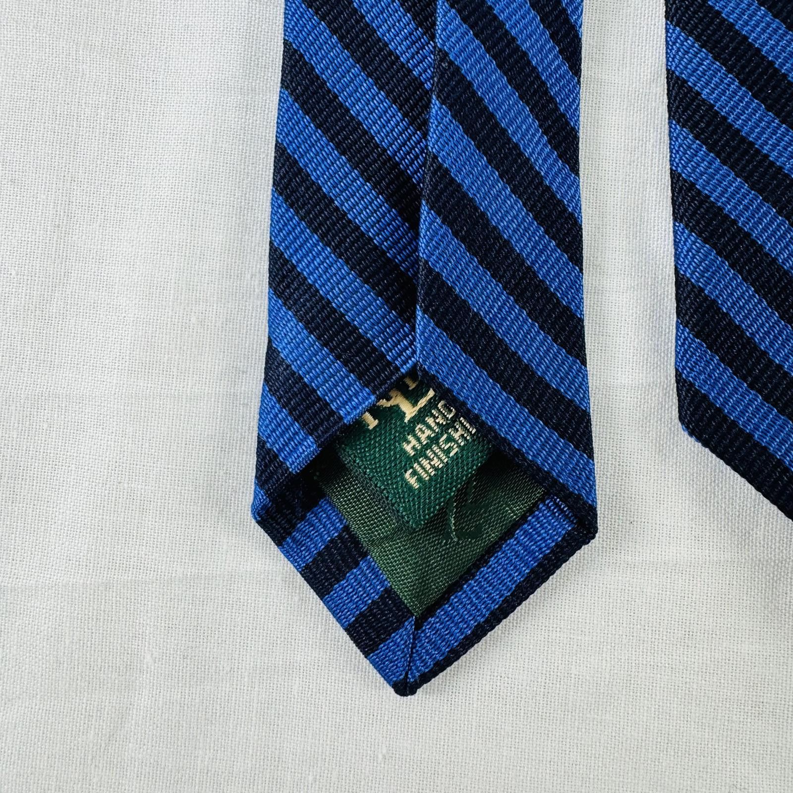 Polo Ralph Lauren Ralph Lauren Tie Blue & Black Stripe made in USA LRL 55” Size ONE SIZE - 5 Thumbnail
