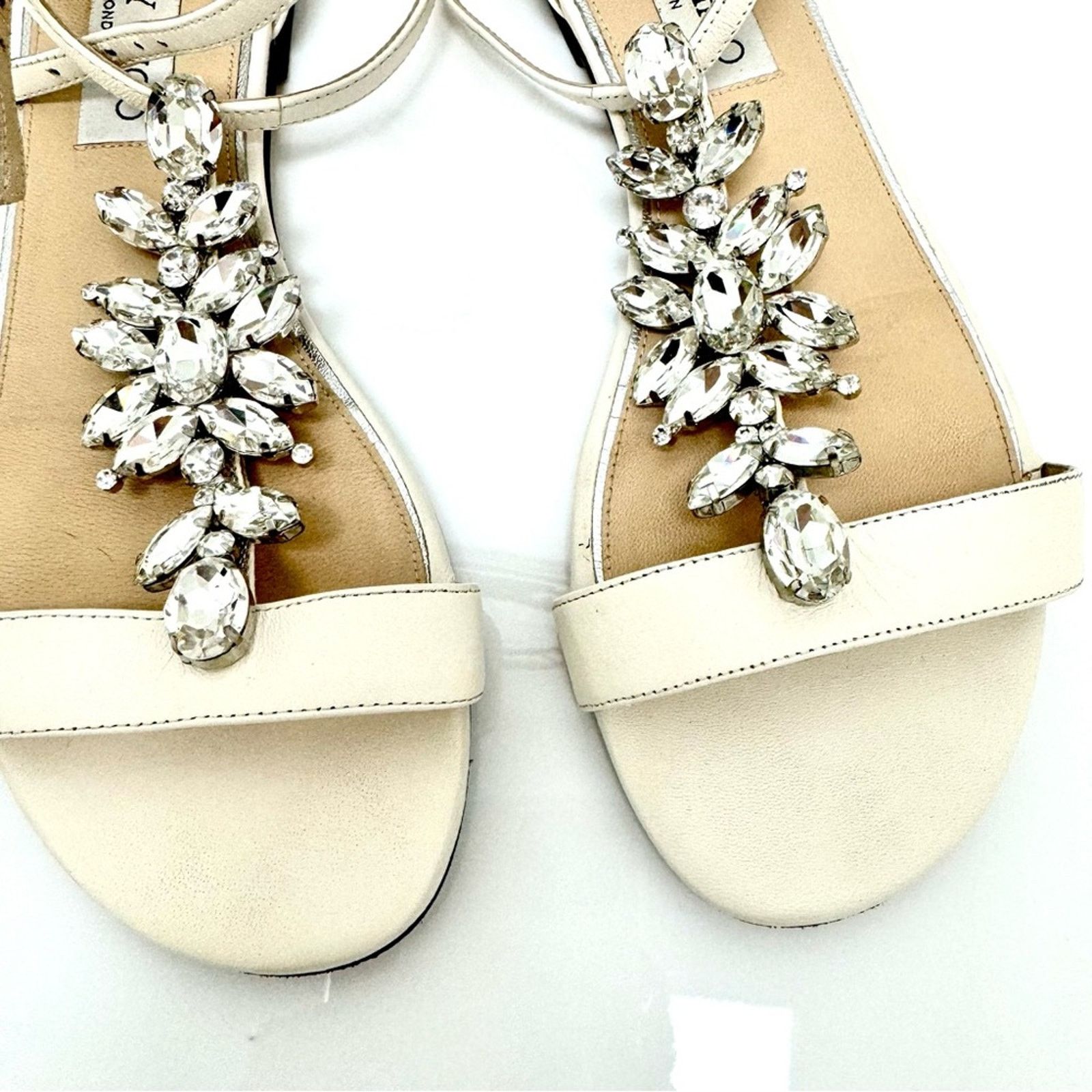 Jimmy Choo JIMMY CHOO Averie Embellished Leather Sandals, Size 37,5 Size US 7 / IT 37 - 3 Thumbnail