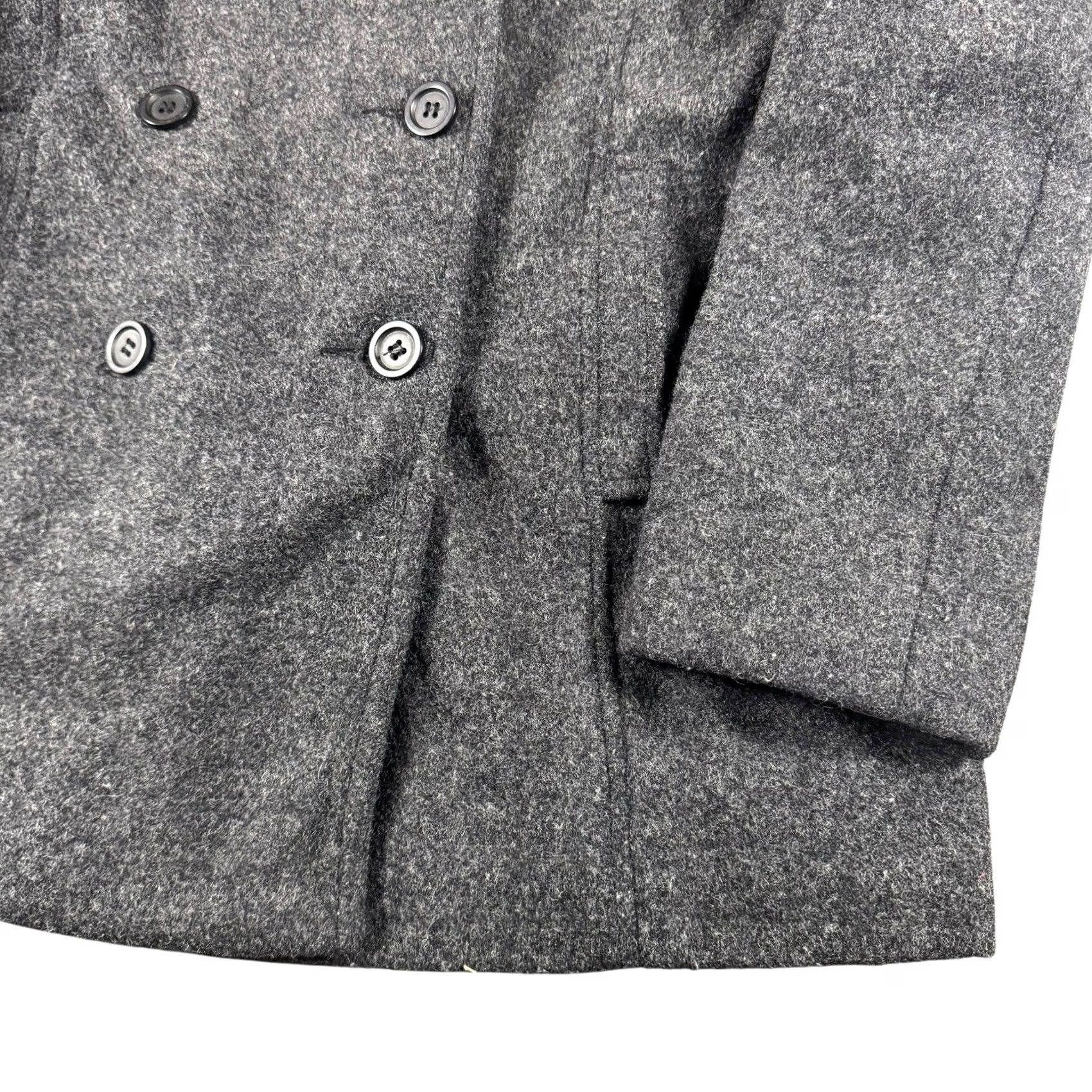 Express Express Women’s Pea Coat Jacket Wool 3/4 Double Breasted Wool Winter Heavy Gray Tweed Regular Long Sleeve Collared Lined Pockets Insulated - Mens? Size S / US 4 / IT 40 - 2 Thumbnail