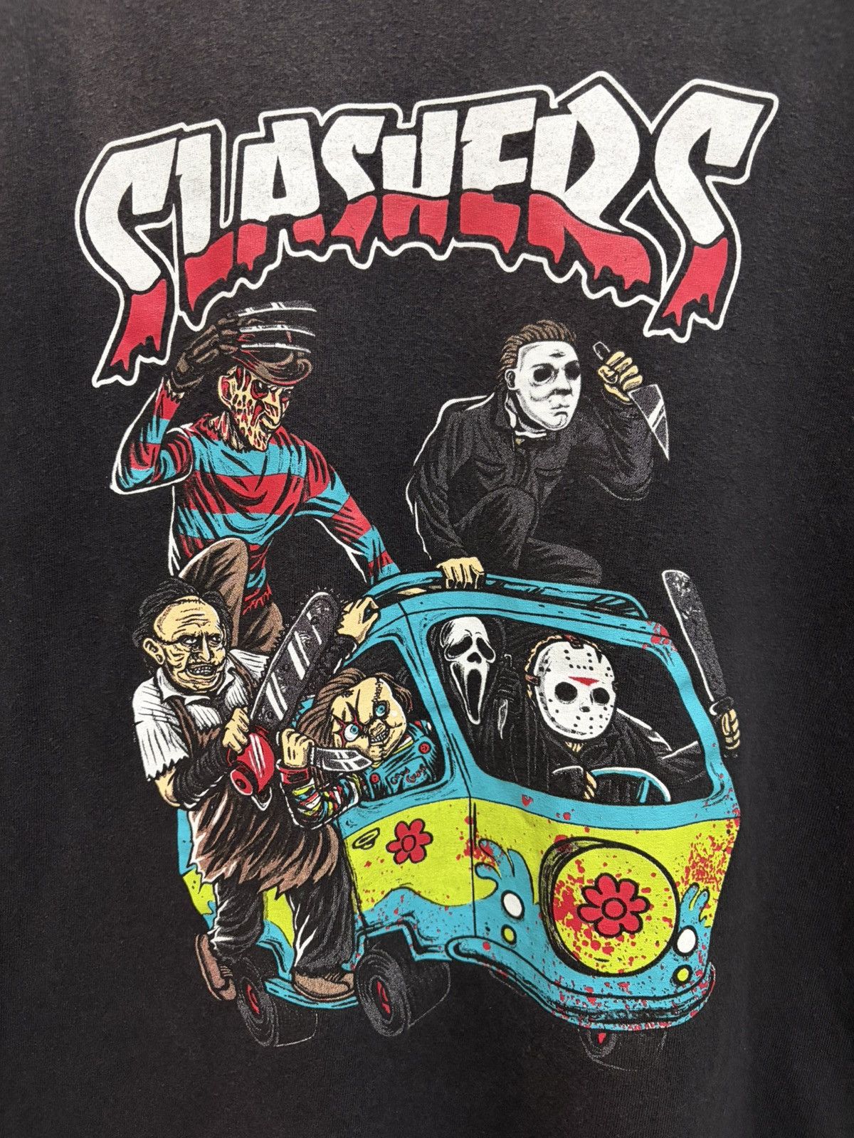 Vintage Y2K SLASHERS HORROR MASH UP FREDDY JASON GHOSTFACE CHUCKY Size US L / EU 52-54 / 3 - 5 Thumbnail