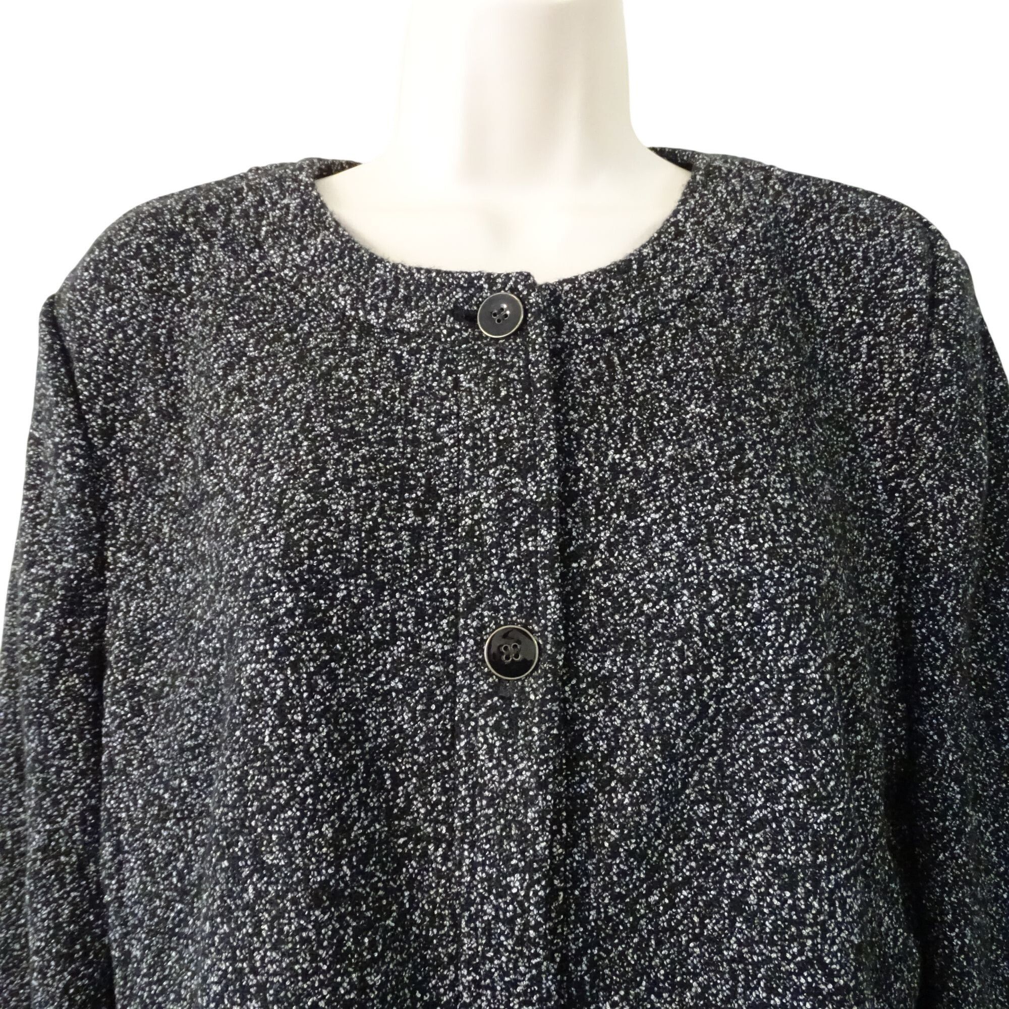 Talbots Talbots Women Black Speckle Knit Blazer Jacket Size 16 Size XXL / US 16-18 / IT 52-54 - 4 Thumbnail