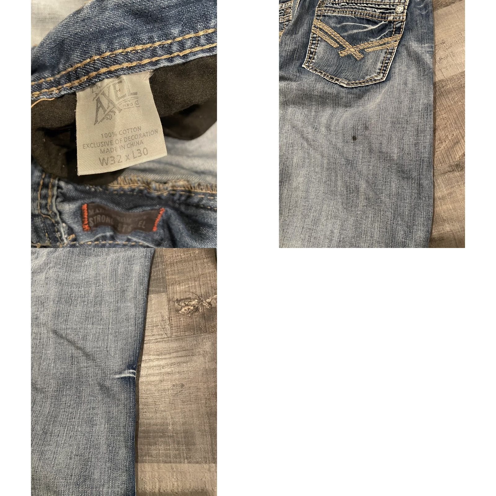 Denime TK Axel Jeans Men 32x30 Denim Straight Jeans 5-Pocket Biker Cowboy Rock Blue Medium Cotton Size US 32 / EU 48 - 8 Thumbnail