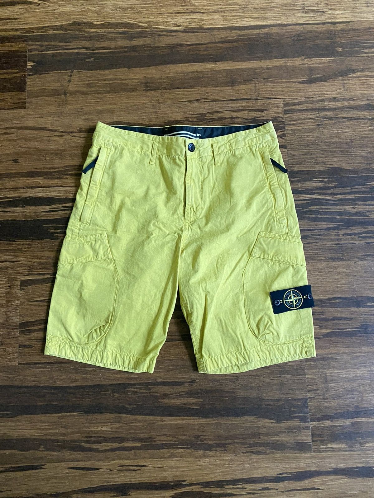 image of Stone Island Marine Utility Short in Yellow, Men's (Size 30)