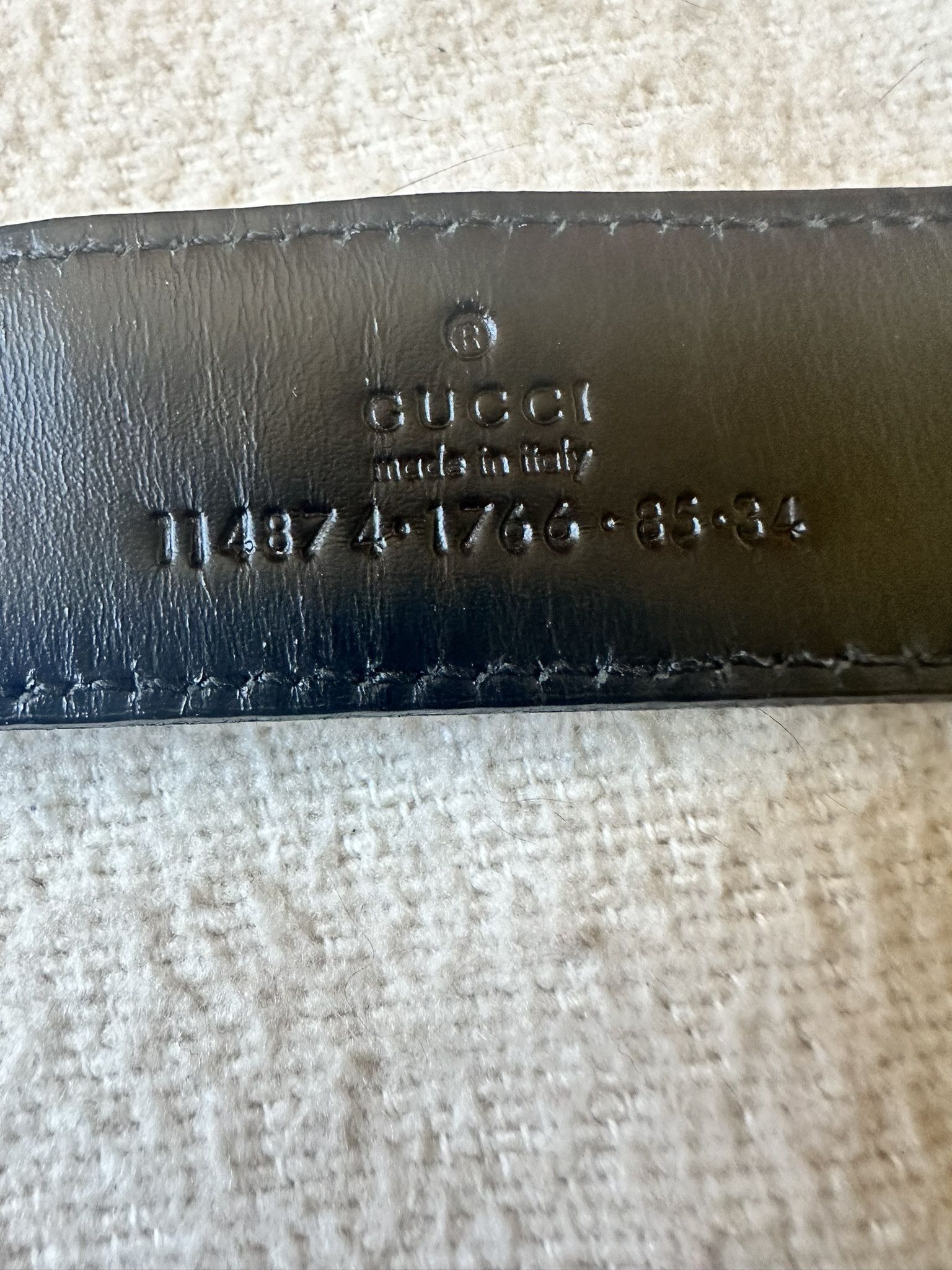 Gucci Gucci Belt Thin Monogram Leather and Canvas Black Size ONE SIZE - 11 Thumbnail