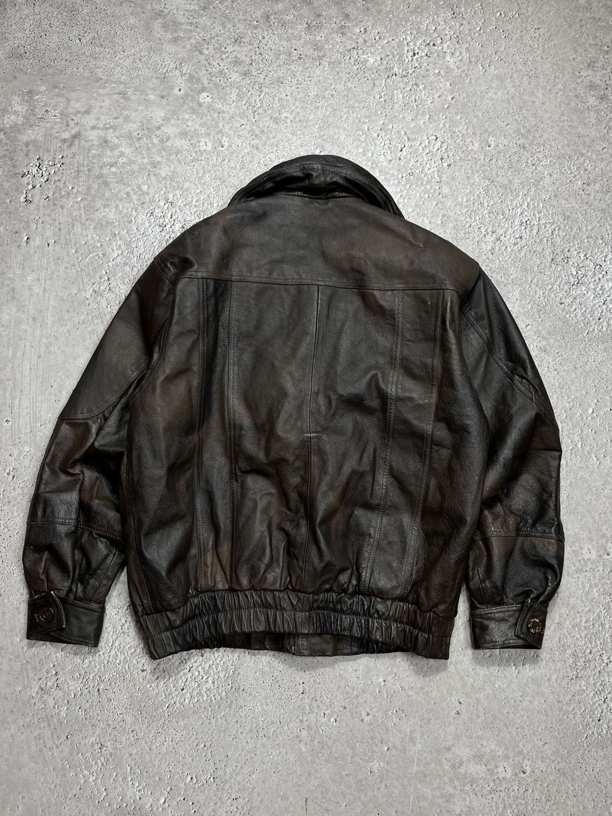 Leather Vintage Leather Bomber Jacket Brown Men Size L Zip Aviator Size US L / EU 52-54 / 3 - 13 Thumbnail