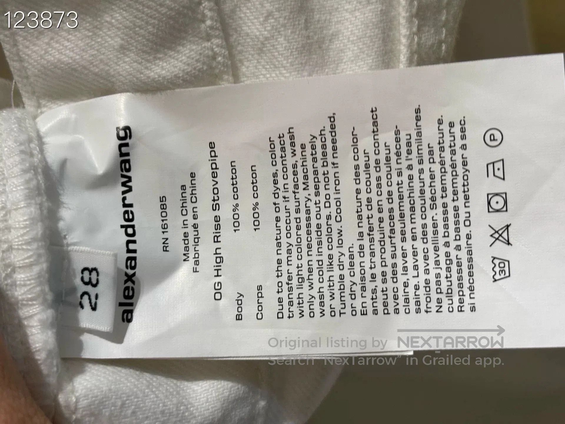King Alexander Wang 040881v520 White Jeans 28. Size 28" / US 6 / IT 42 - 5 Thumbnail