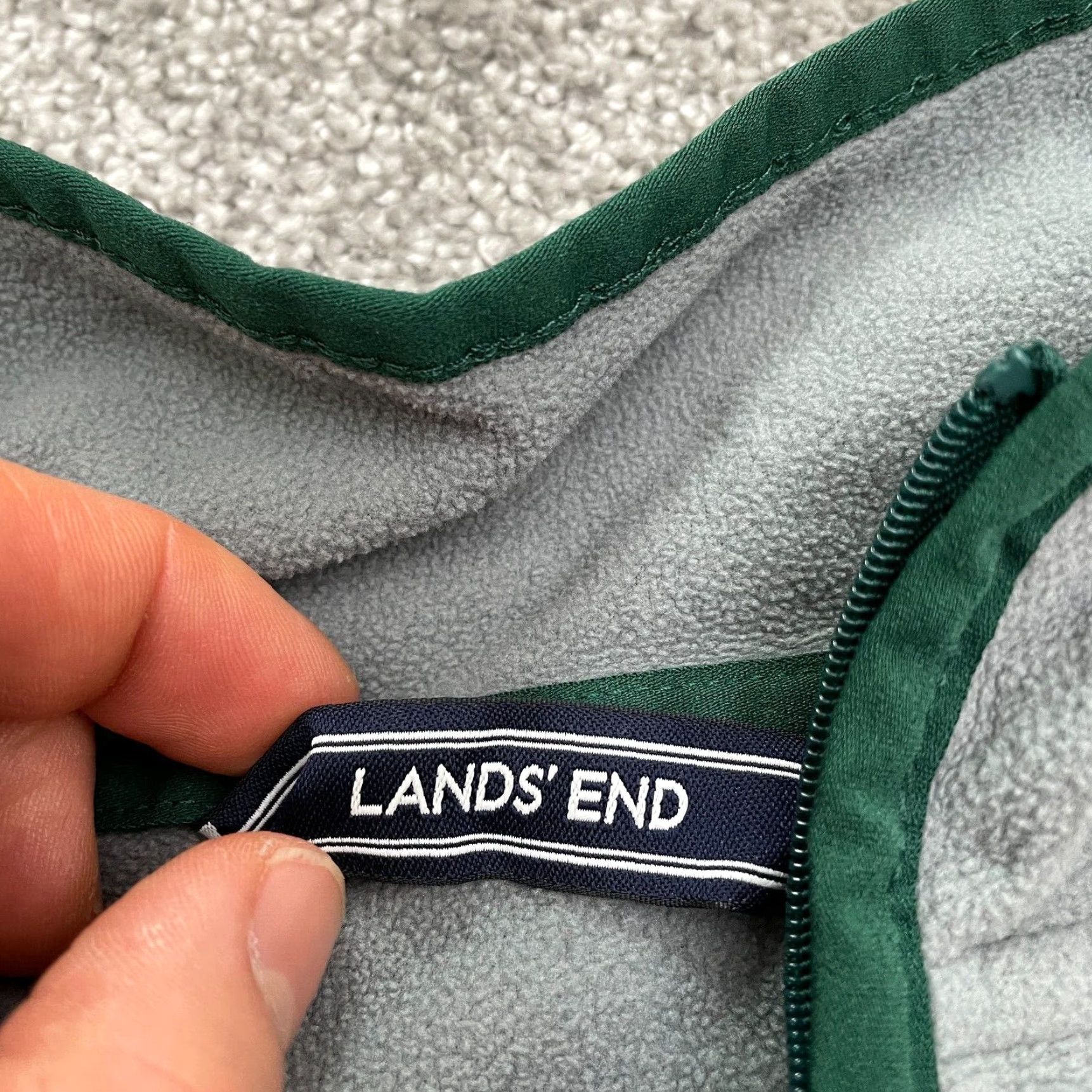 Lands' End Lands' End Fleece Jacket Womens XL Gray 1/4 Zip Outdoor Adventure Hiking Regular Fit Casual Size XL / US 12-14 / IT 48-50 - 4 Thumbnail