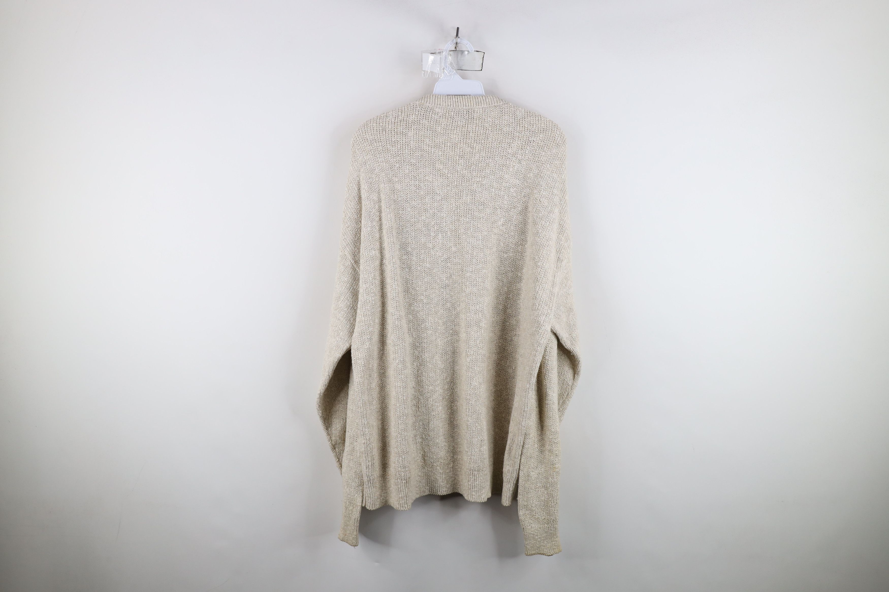 L.L. Bean Vintage 70s LL Bean Jute Blend Ribbed Knit Sweater Beige USA Size US XL / EU 56 / 4 - 10 Thumbnail