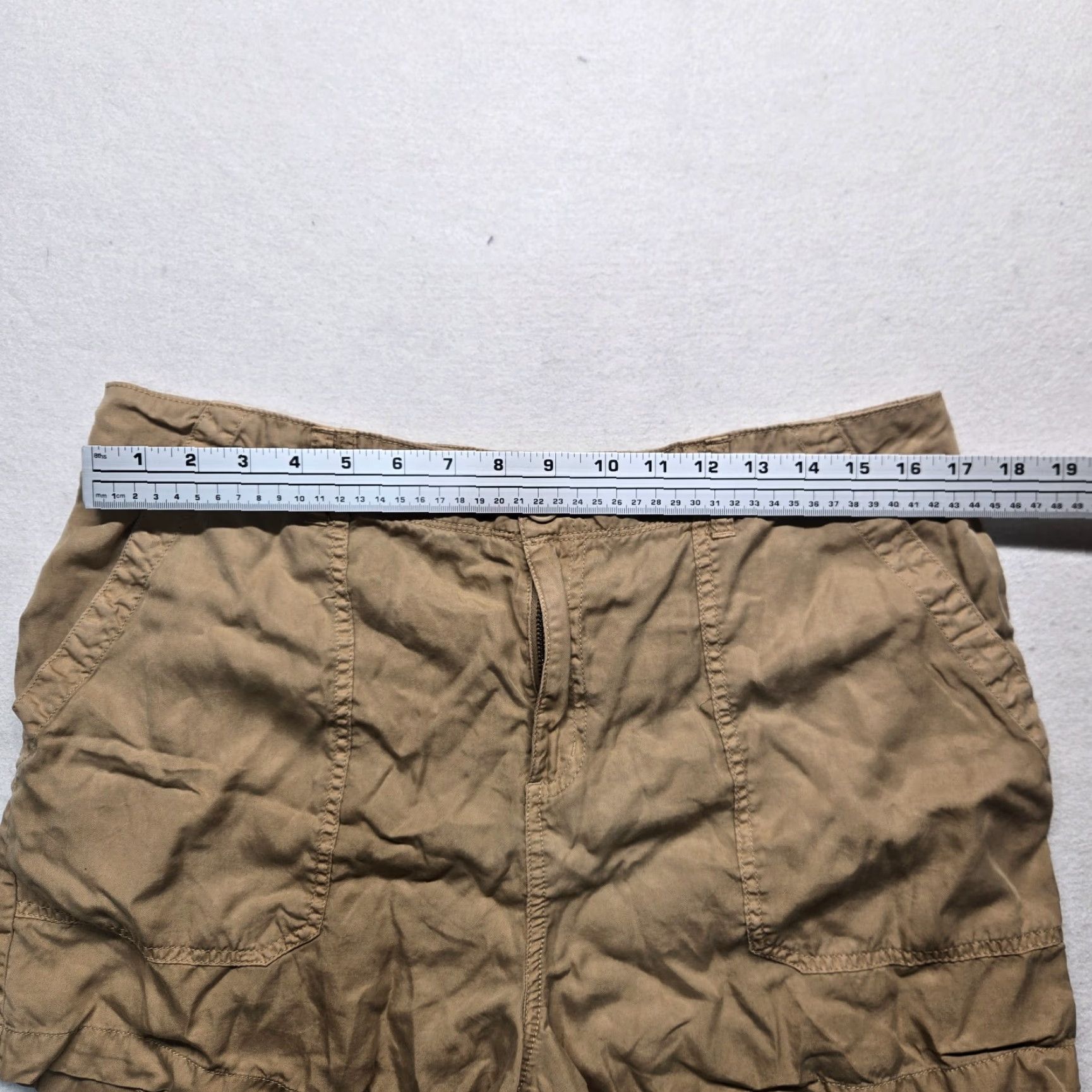 Vintage Social Standard Solid Tan Mid Rise Fortune Tencel Short Adult Women's Size XL Size 40" / US 18 - 3 Thumbnail
