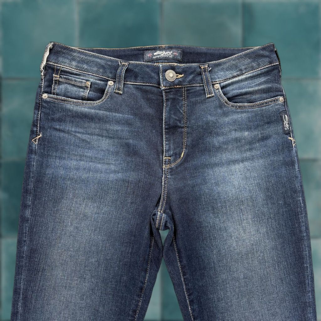 Silver Jeans Co. Silver Jeans Womens Skinny Denim 29x29 Dark Wash Bleecker Stretch Grunge Rock Size 29" - 1 Thumbnail