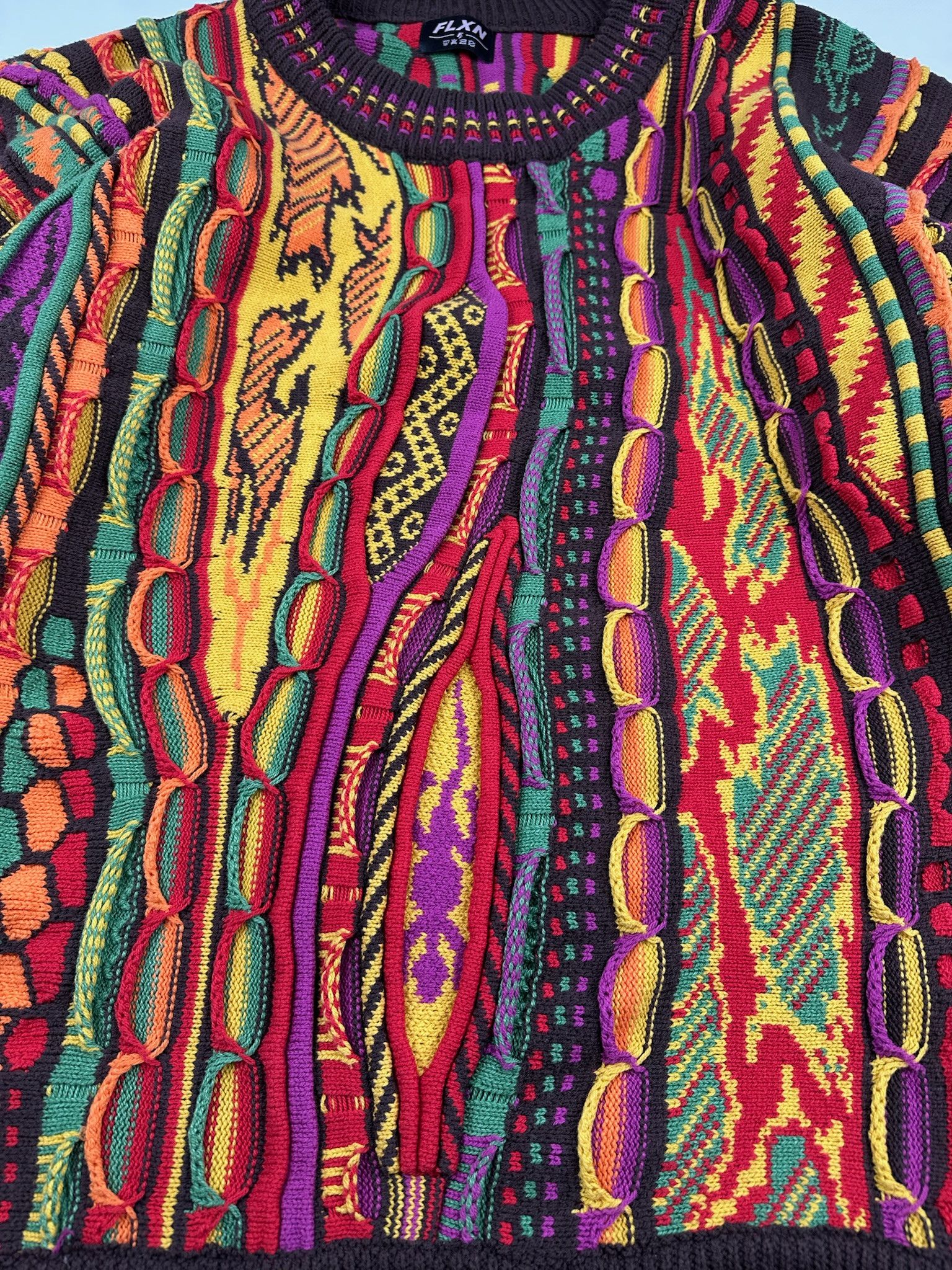 Other Multicolor 3D Knit Coogi Style Flxn Sweater Size US XL / EU 56 / 4 - 4 Thumbnail