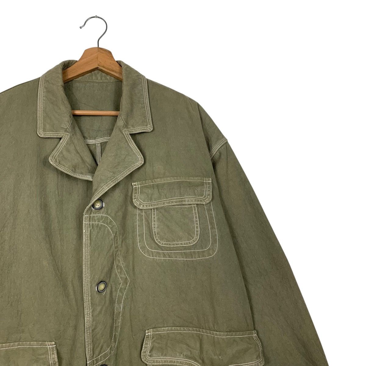 Japanese Brand COUNTYNAP Three Pocket Worker Green Chore Jacket #2372-C106 Size US M / EU 48-50 / 2 - 4 Thumbnail