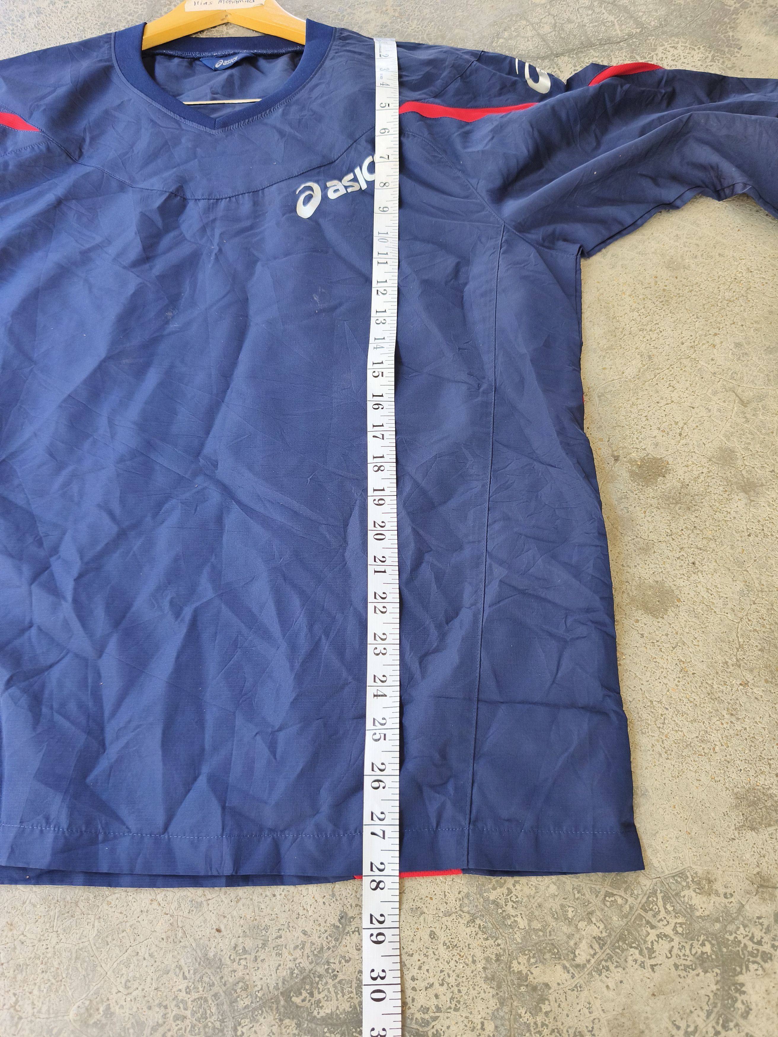 Asics Vintage ASICS Windbreaker Pullover Jacket - 2000s Navy Red Size US L / EU 52-54 / 3 - 14 Thumbnail