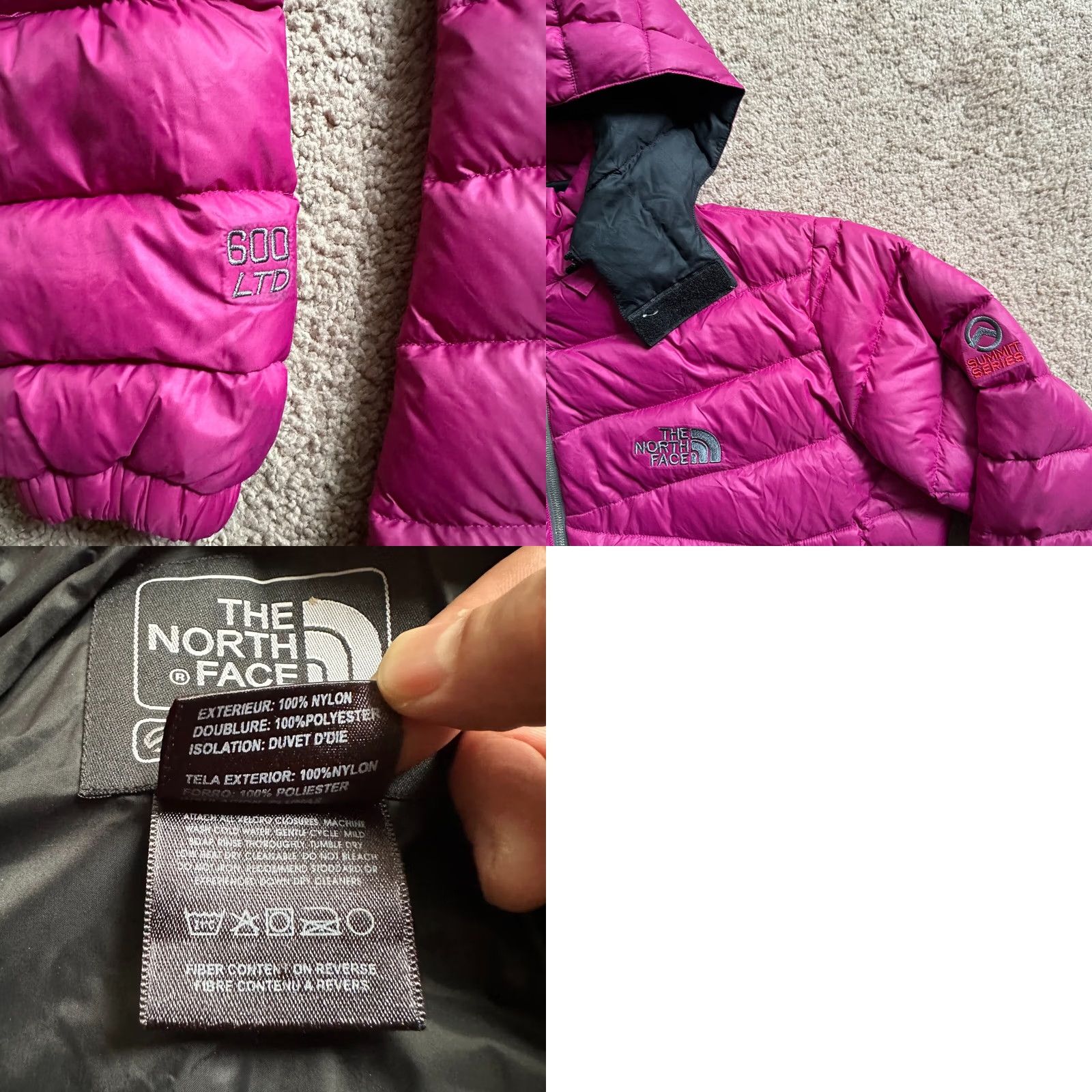 The North Face The North Face Womens Large Summit Series Puffer Jacket Pink 600 Downfill Hooded Full Zip *Repaired* Size L / US 10 / IT 46 - 9 Thumbnail