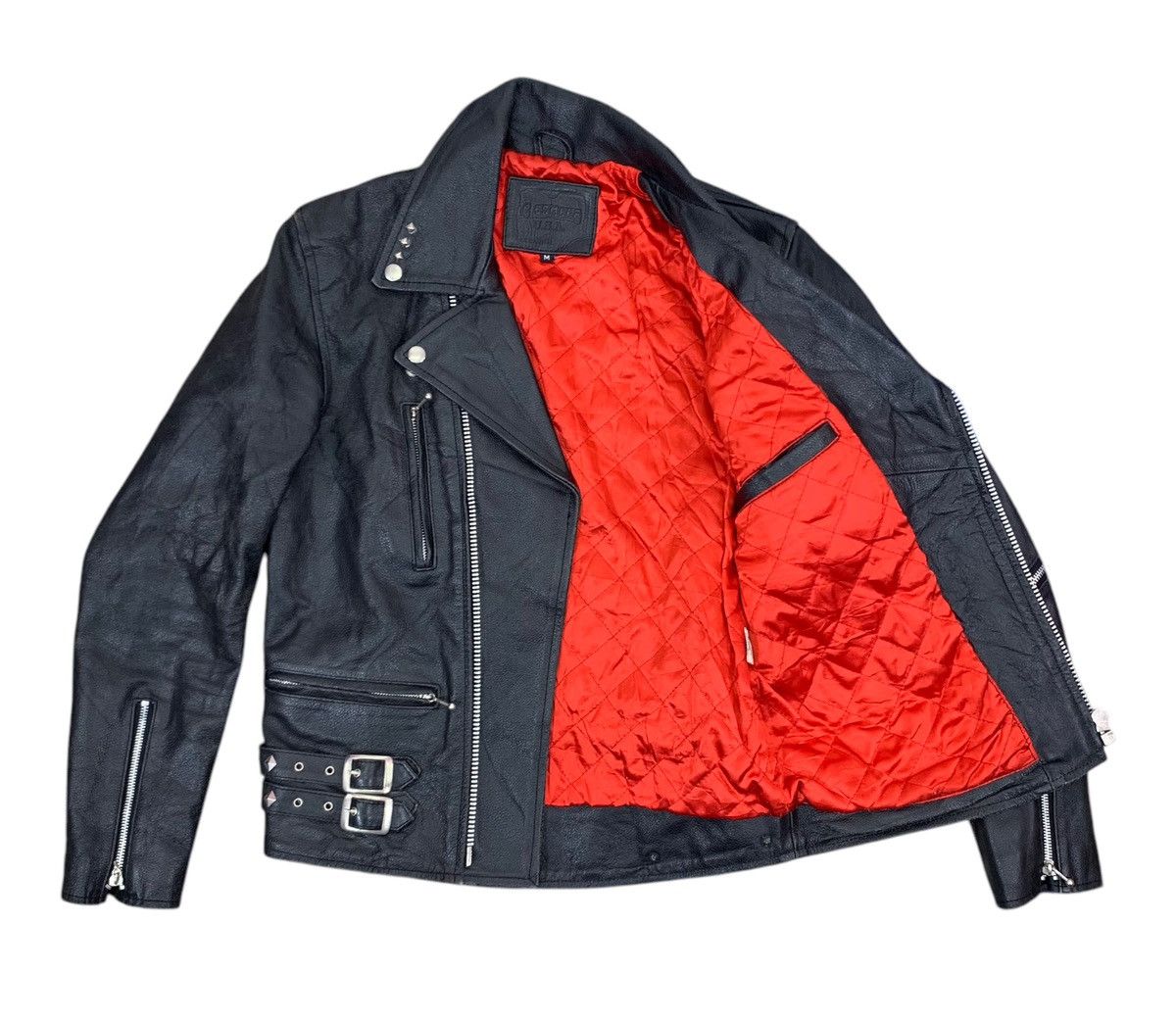 Aero Leathers × Schott VINTAGE BLACK LEATHER BIKERS JACKET Size US M / EU 48-50 / 2 - 5 Thumbnail