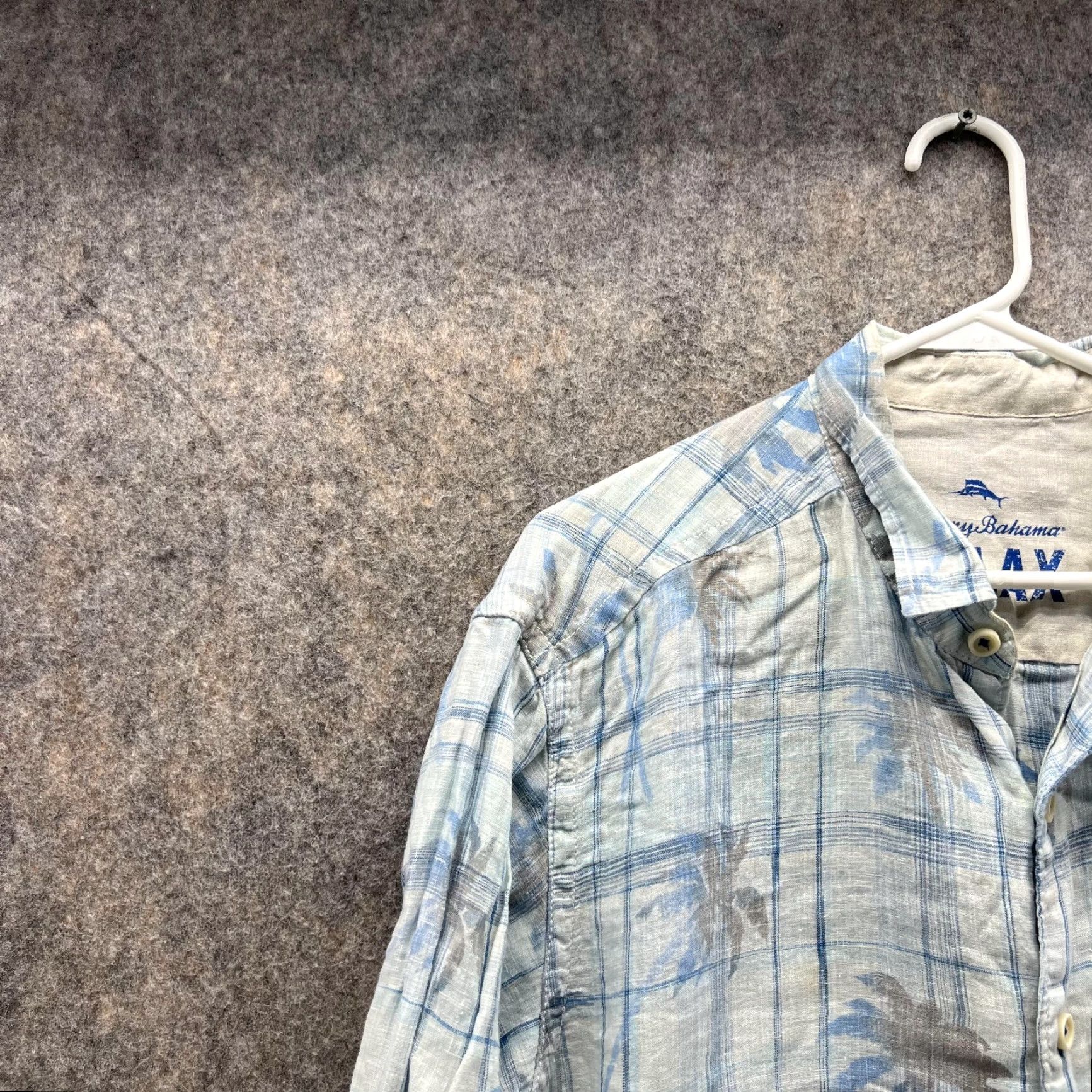 Tommy Bahama Tommy Bahama Shirt Men Medium Blue Linen Relax Casual Button Down Plaid Size US M / EU 48-50 / 2 - 3 Thumbnail
